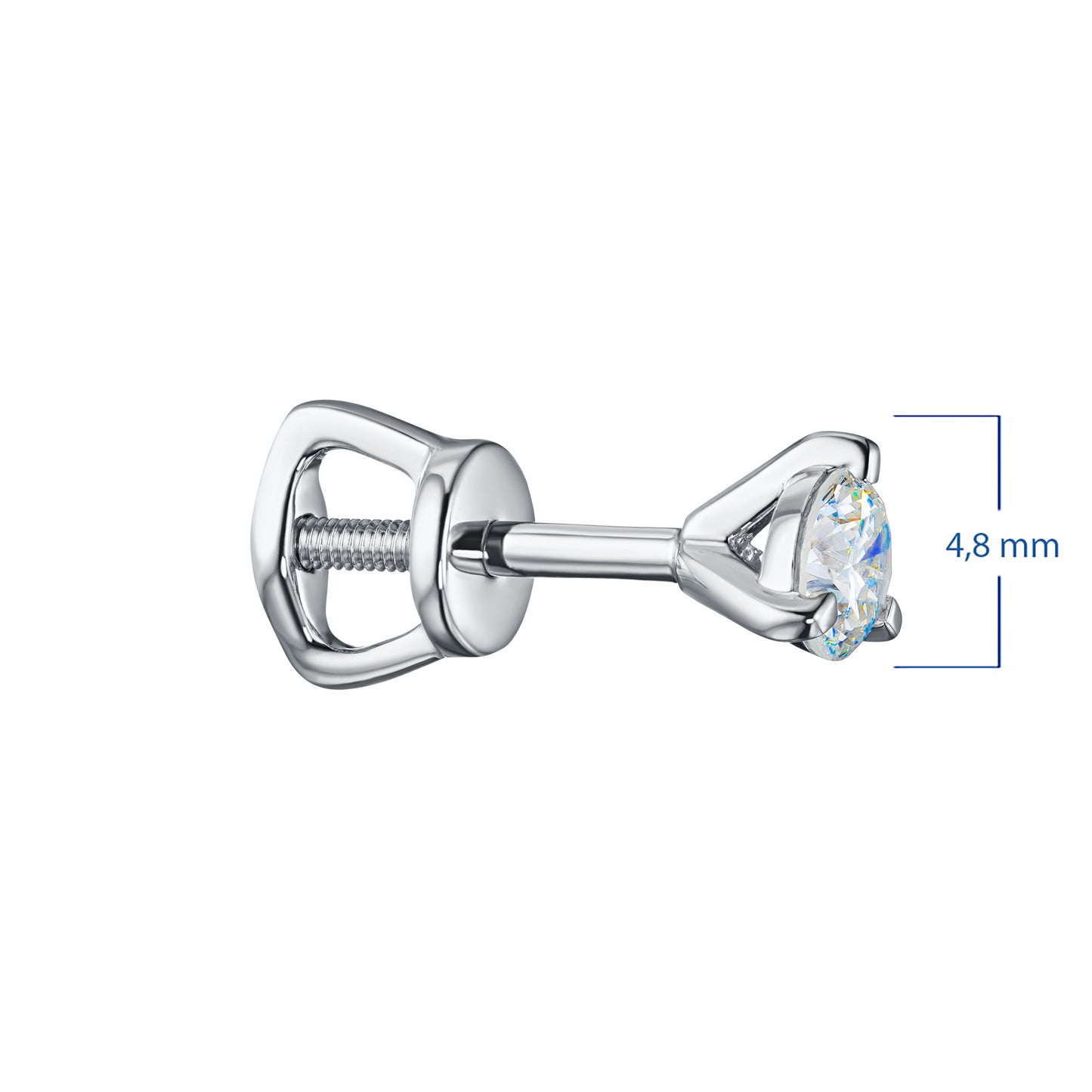 Sterling Silver Earring Studs with Lab-Created Diamonds 0.550 CT.TW