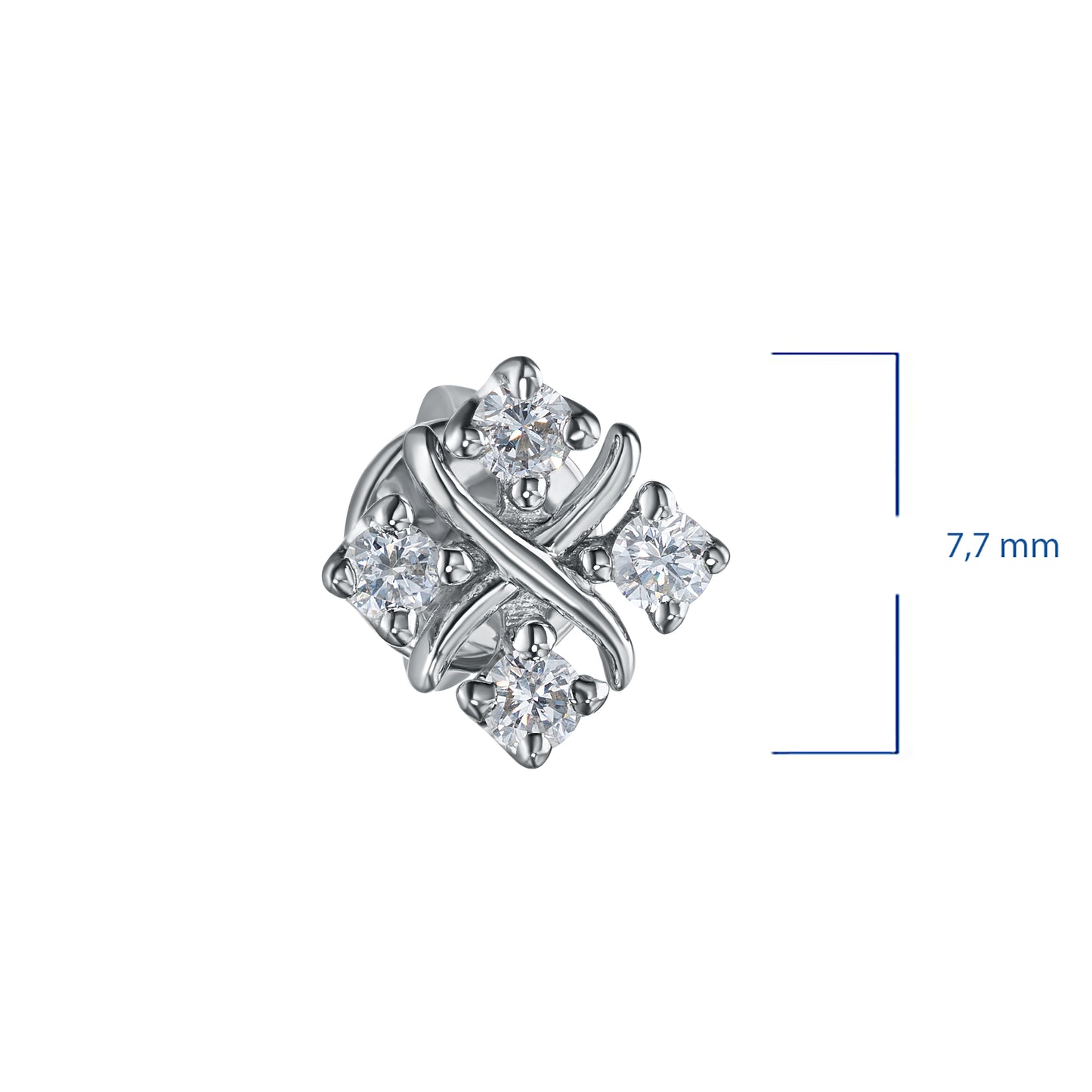 Sterling Silver Earring Studs with Lab-Created Diamonds 0.280 CT.TW