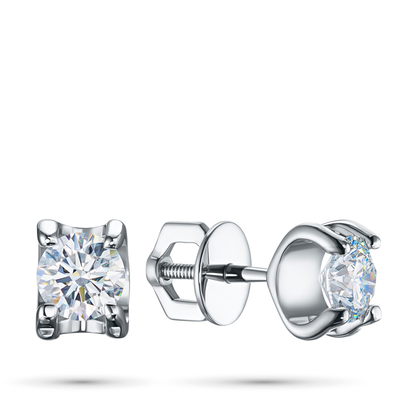 Sterling Silver Earring Studs with Lab-Created Diamonds 0.550 CT.TW