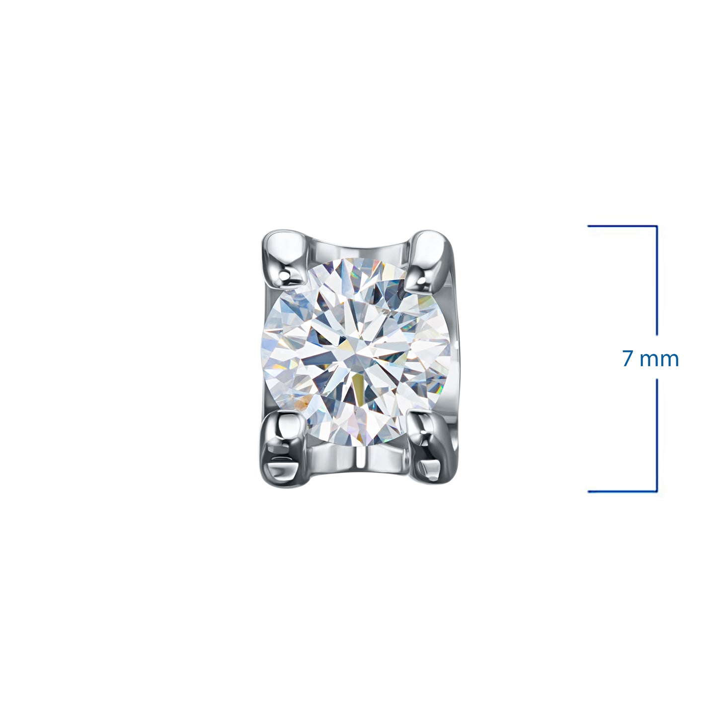Sterling Silver Earring Studs with Lab-Created Diamonds 0.550 CT.TW