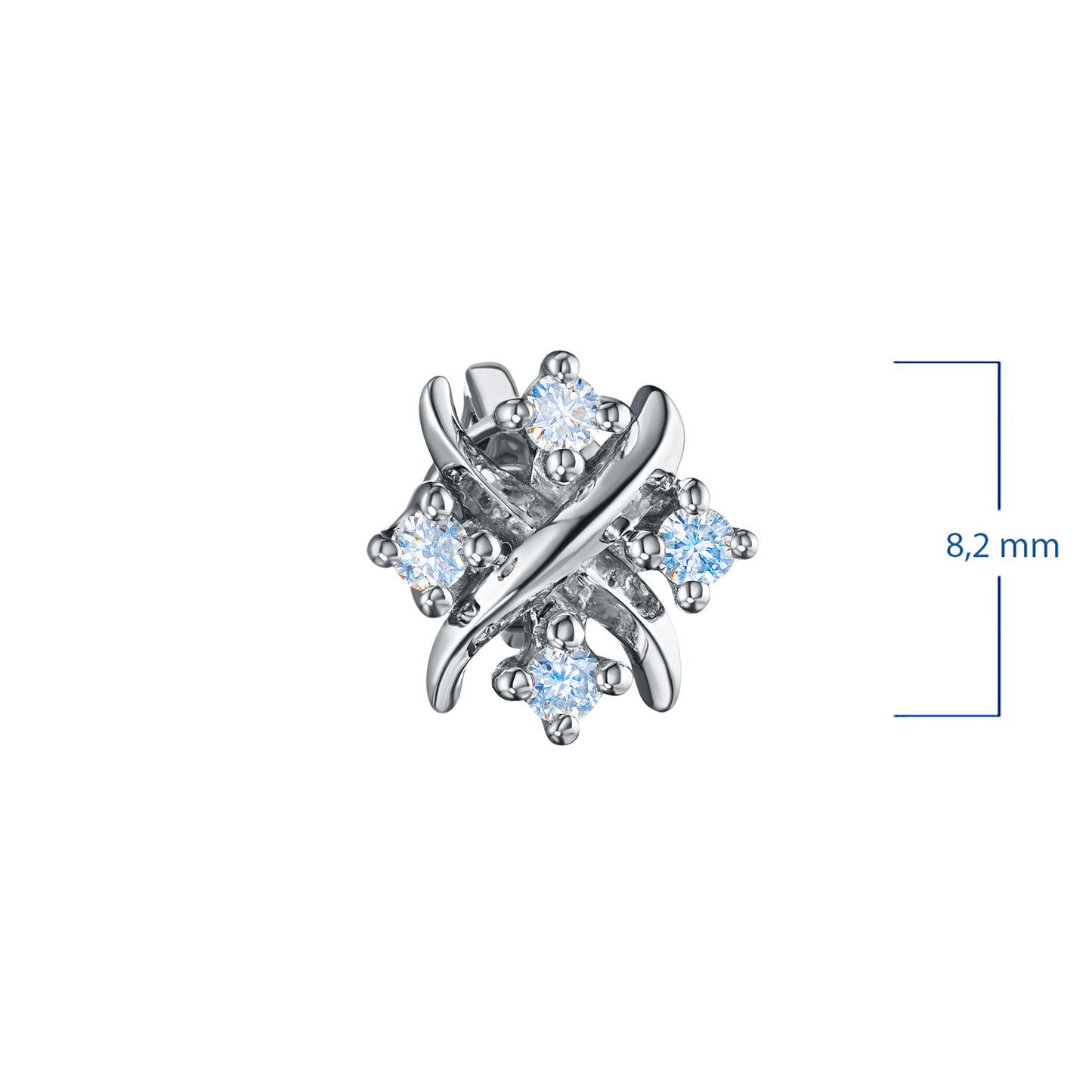 Sterling Silver Earring Studs with Lab-Created Diamonds 0.100 CT.TW