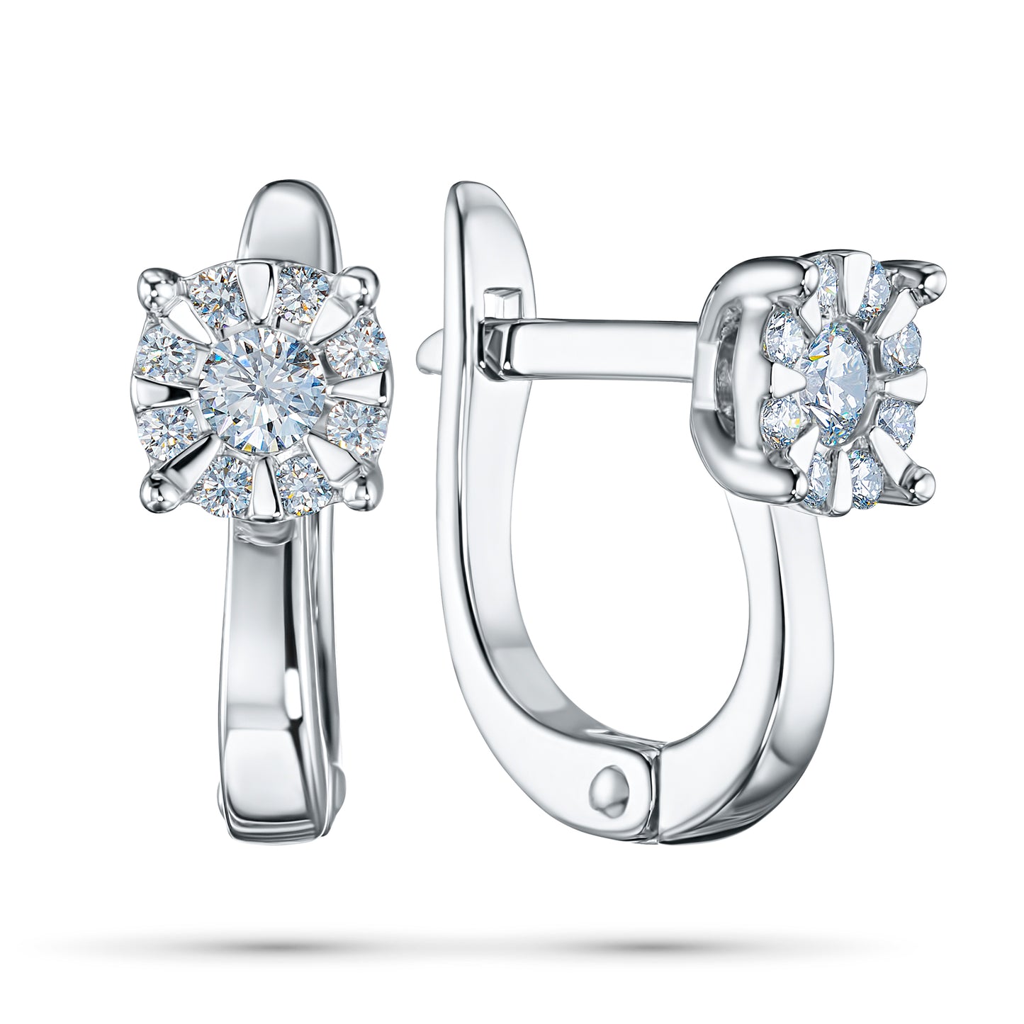 Sterling Silver Earrings with Lab-Created Diamonds 0.310 CT.TW