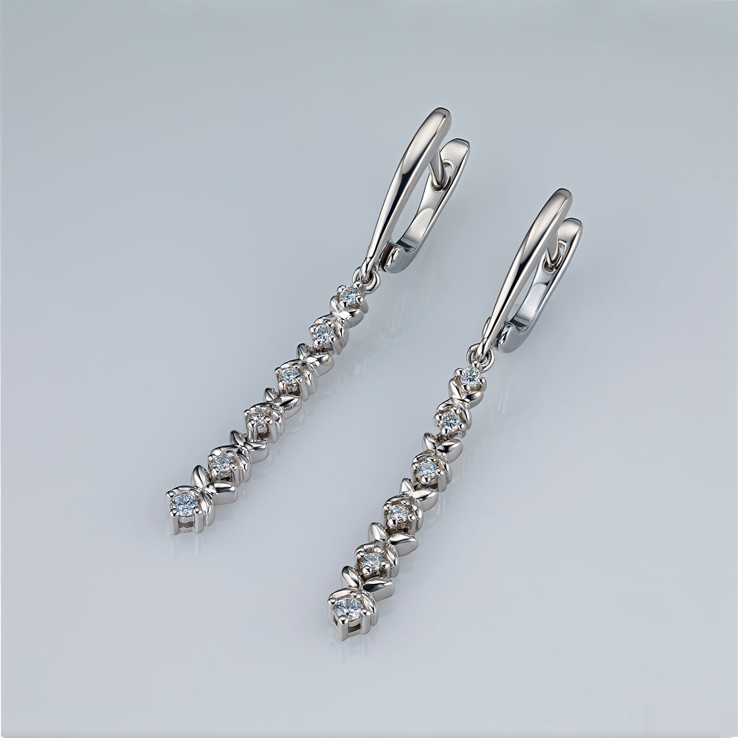 Sterling Silver Earrings with Lab-Created Diamonds 0.280 CT.TW