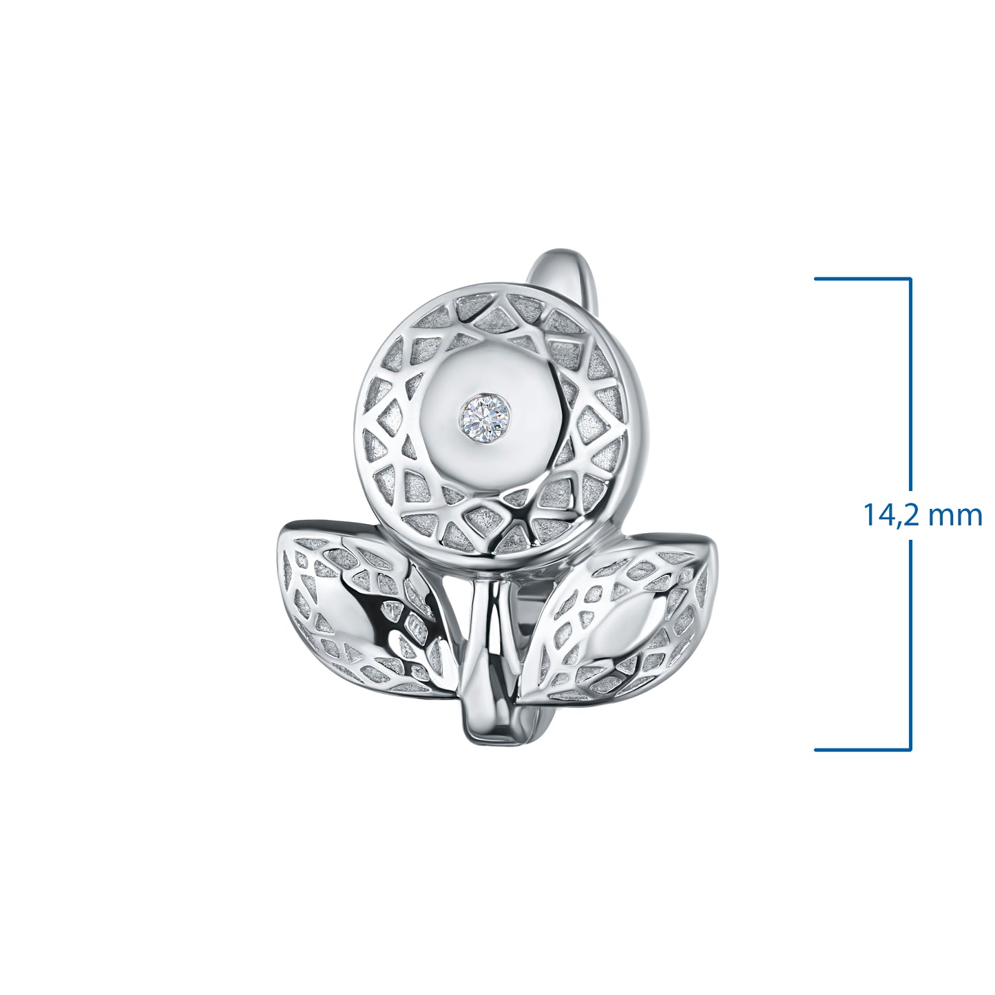 Sterling Silver Earrings with Lab-Created Diamonds 0.020 CT.TW