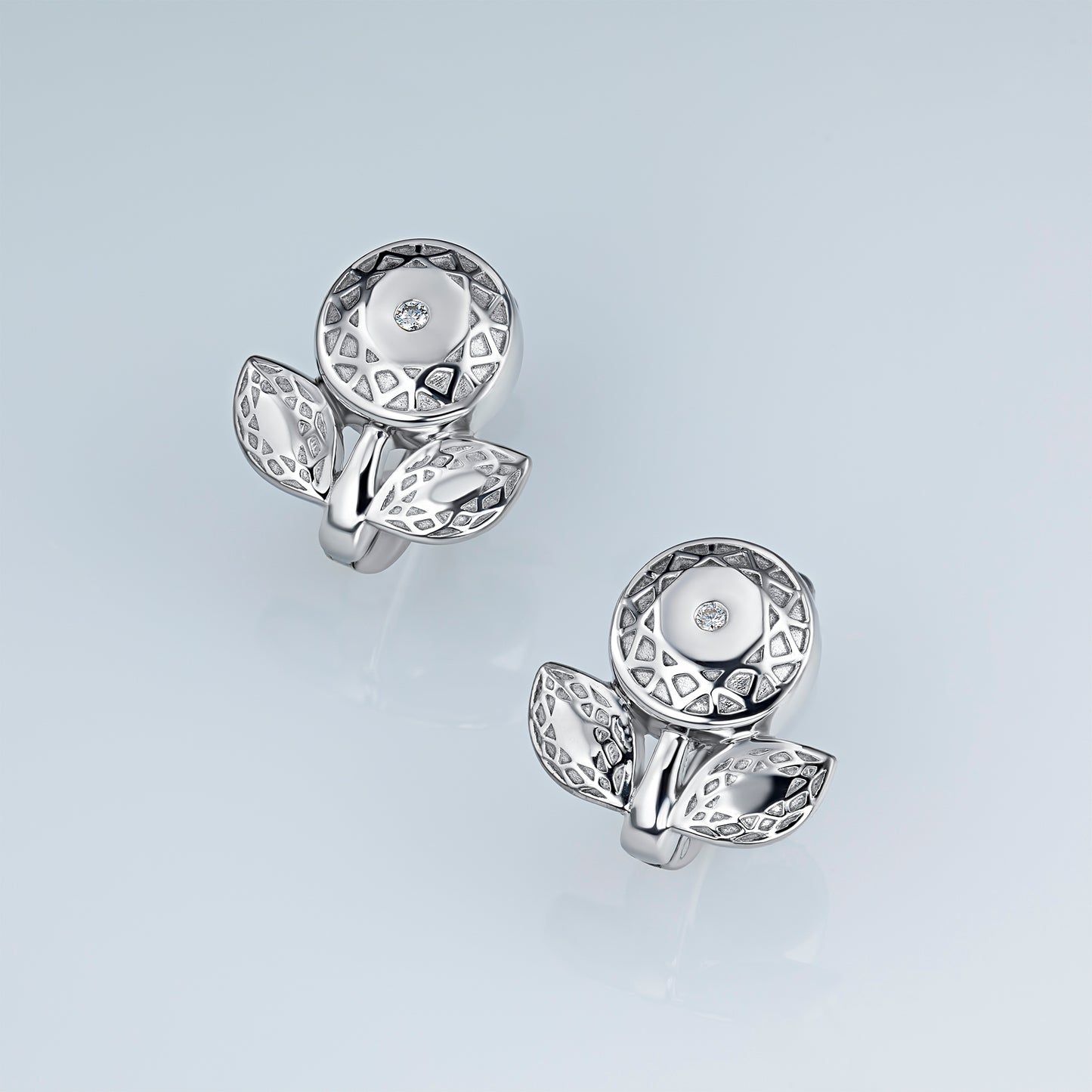 Sterling Silver Earrings with Lab-Created Diamonds 0.020 CT.TW