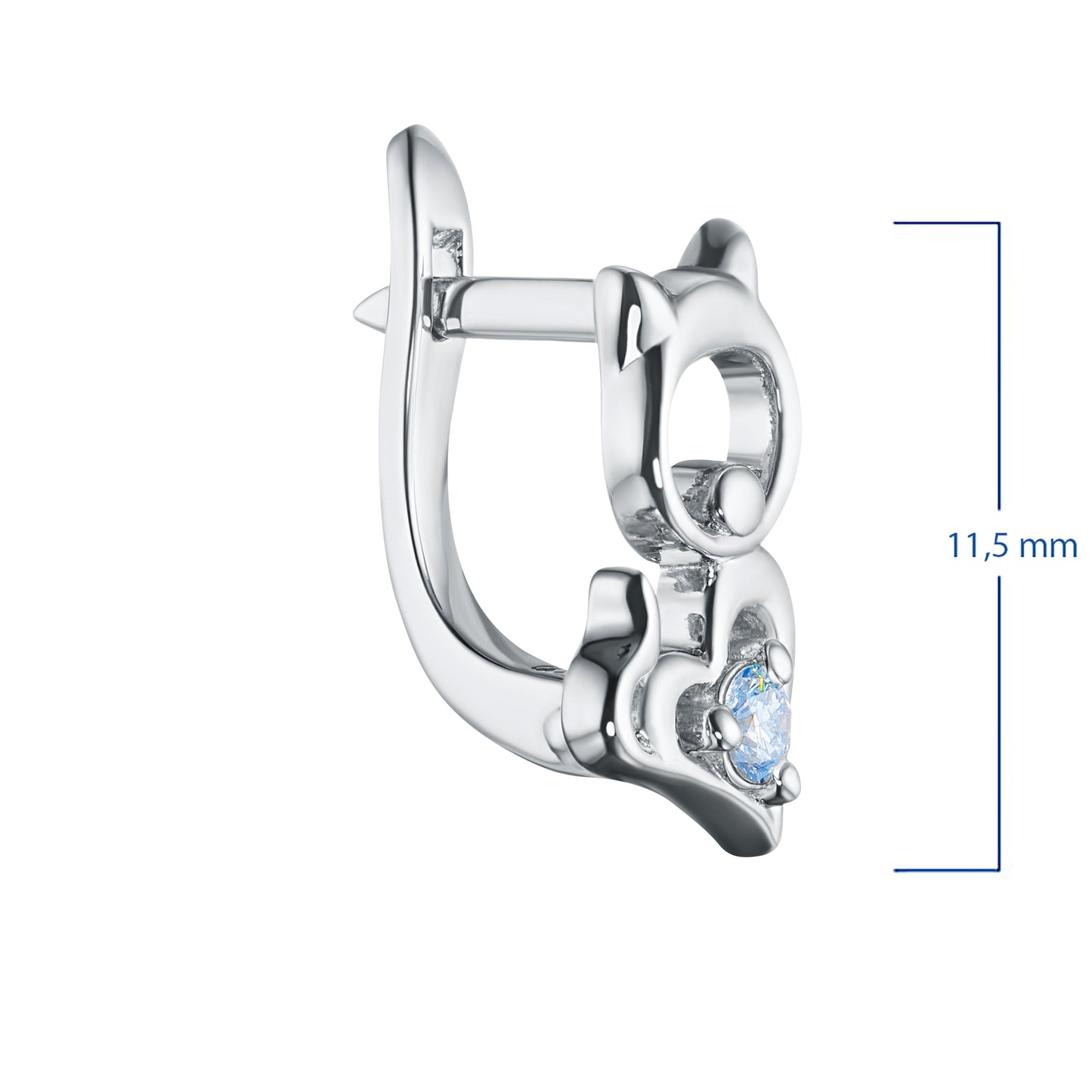 Sterling Silver Earrings with Lab-Created Diamonds 0.070 CT.TW