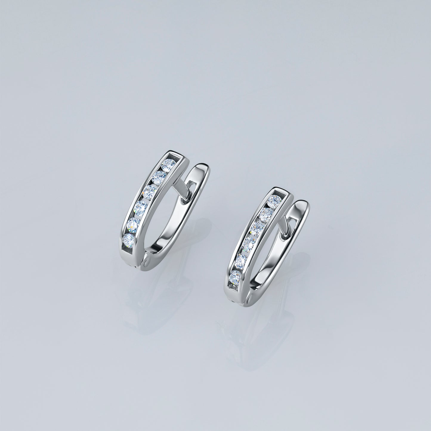 Sterling Silver Earrings with Lab-Created Diamonds 0.230 CT.TW