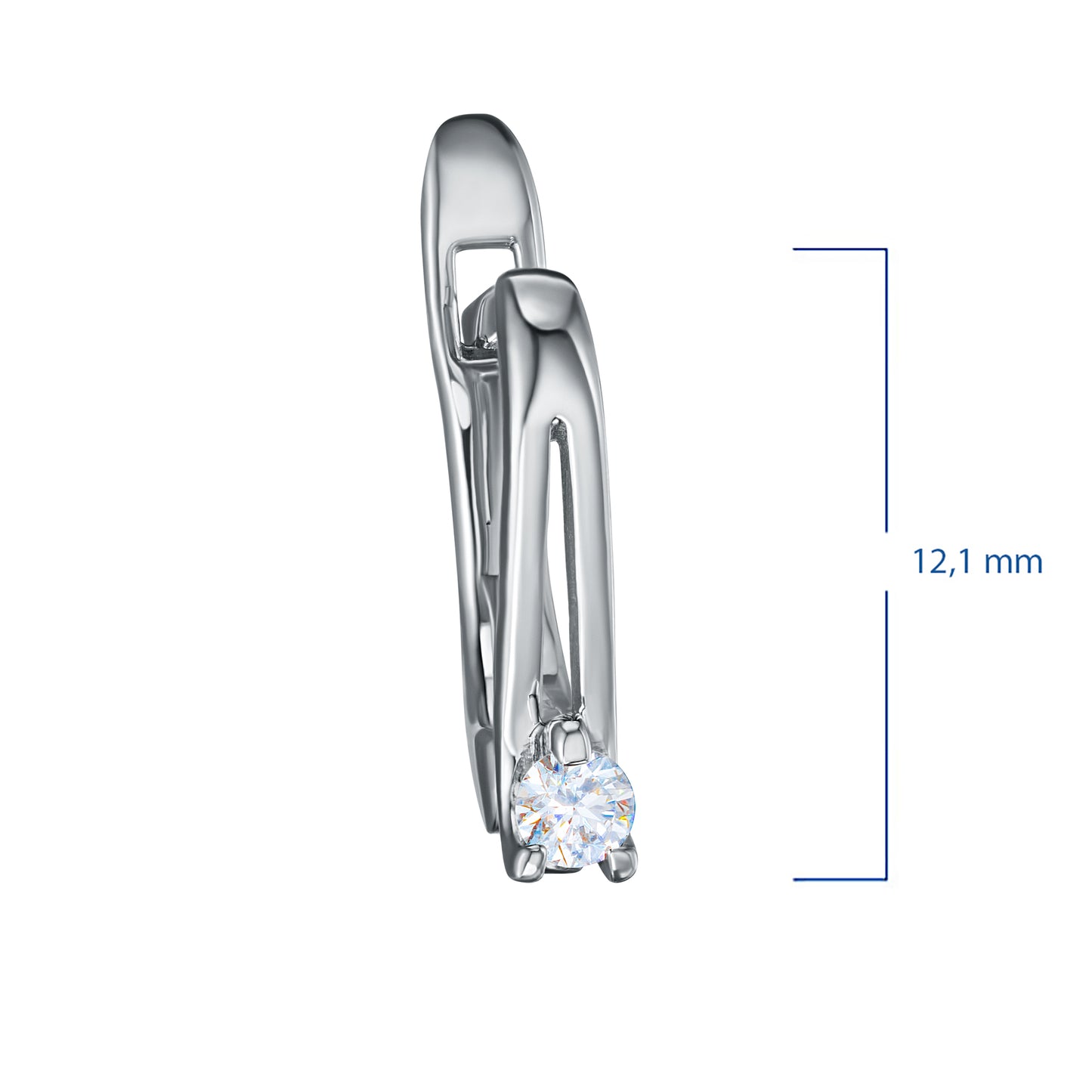 Sterling Silver Earrings with Lab-Created Diamonds 0.120 CT.TW
