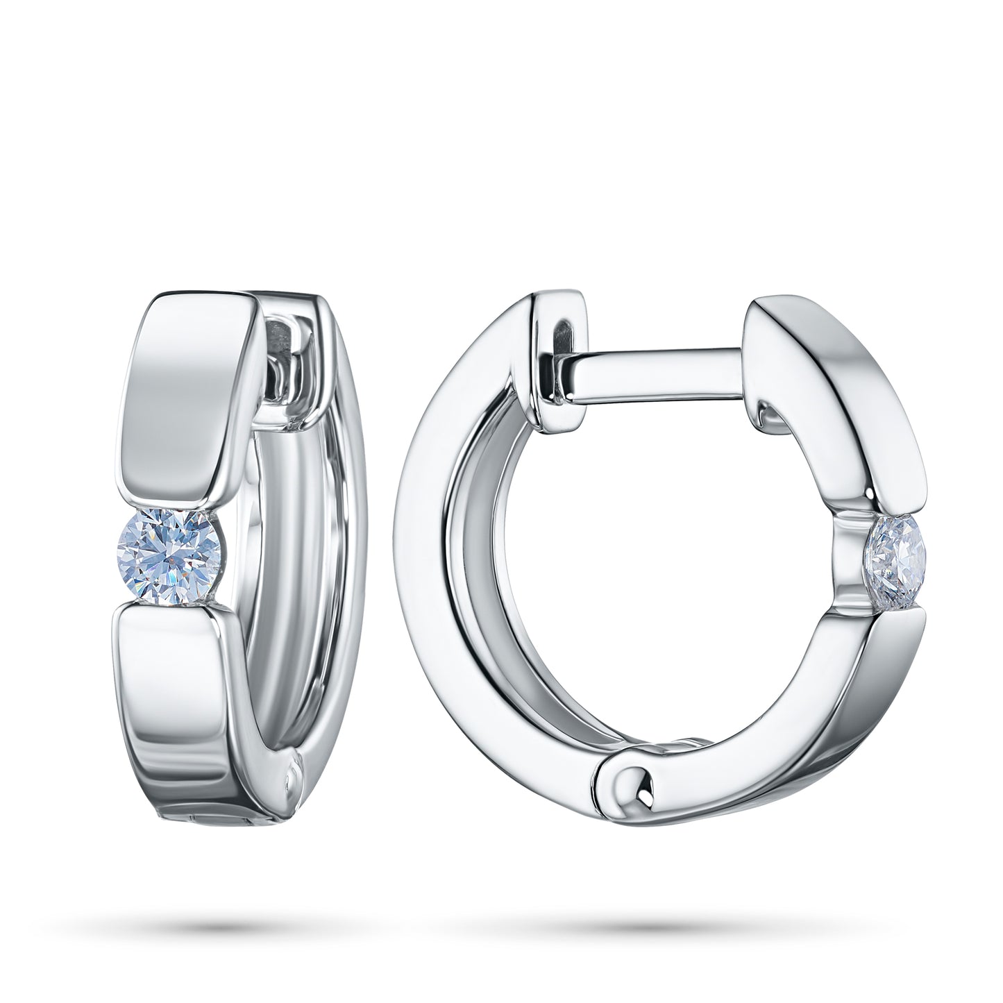 Sterling Silver Earrings with Lab-Created Diamonds 0.170 CT.TW