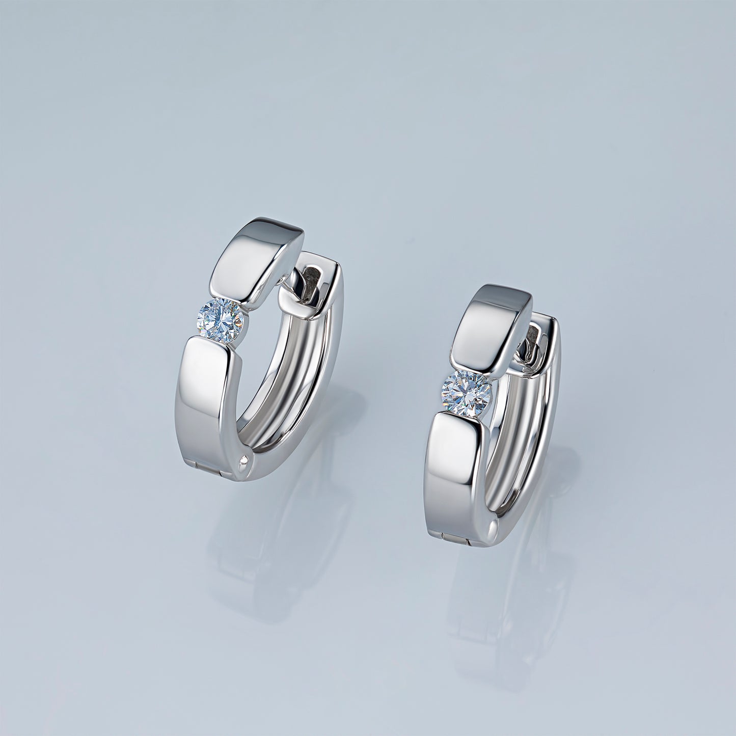 Sterling Silver Earrings with Lab-Created Diamonds 0.170 CT.TW