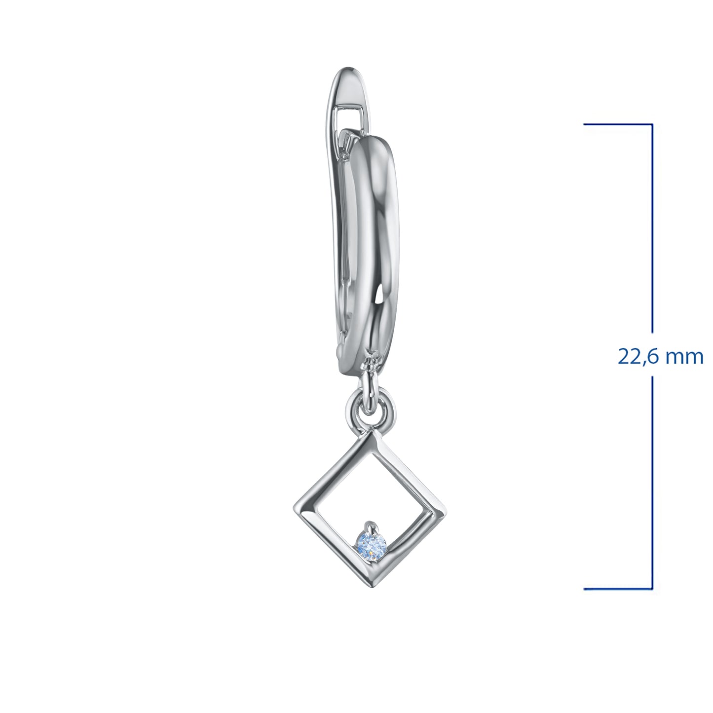 Sterling Silver Earrings with Lab-Created Diamonds 0.040 CT.TW