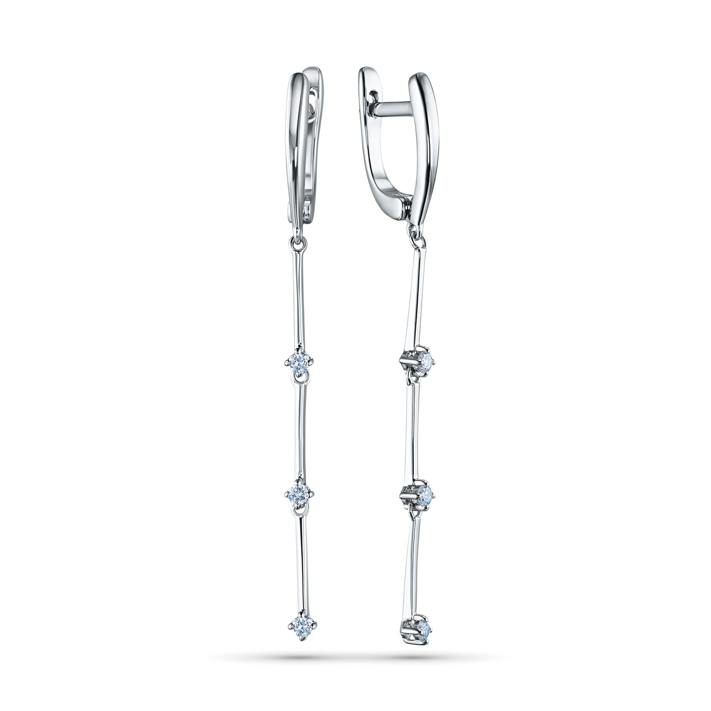 Sterling Silver Earrings with Lab-Created Diamonds 0.210 CT.TW
