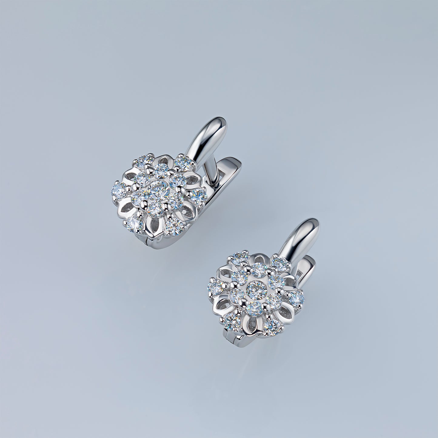 Sterling Silver Earrings with Lab-Created Diamonds 0.560 CT.TW