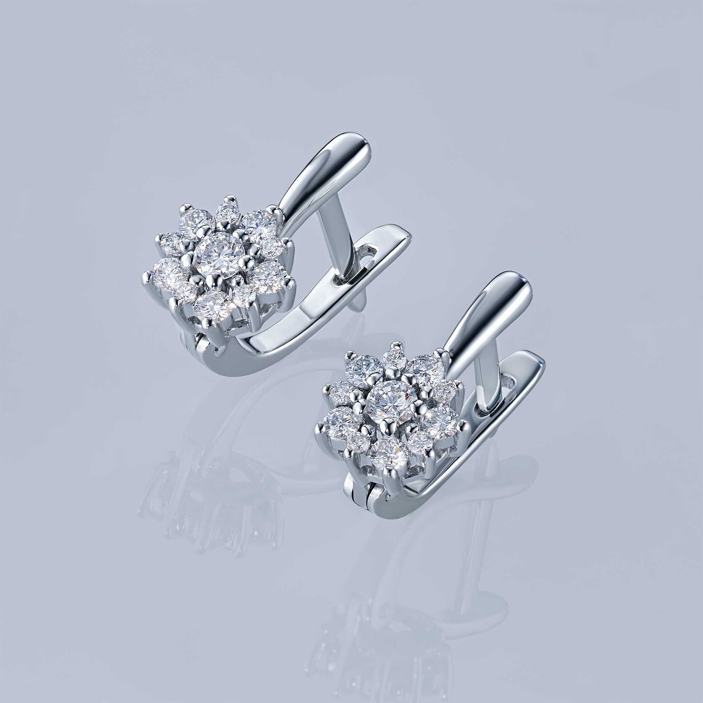 Sterling Silver Earrings with Lab-Created Diamonds 0.500 CT.TW