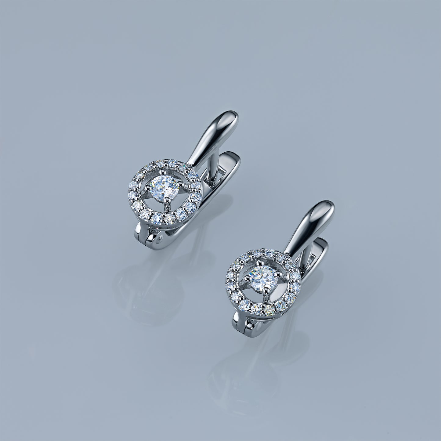 Sterling Silver Earrings with Lab-Created Diamonds 0.360 CT.TW