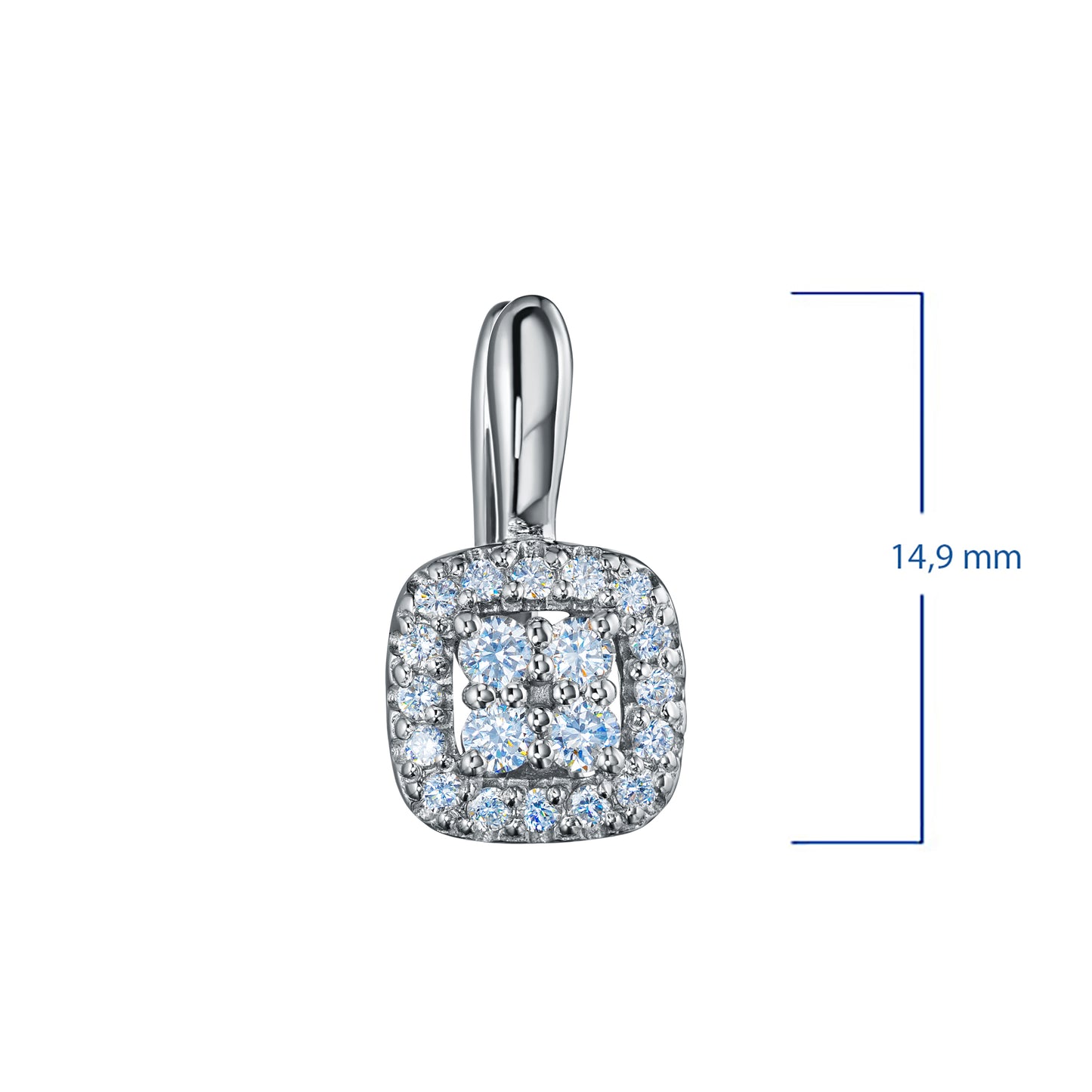 Sterling Silver Earrings with Lab-Created Diamonds 0.490 CT.TW