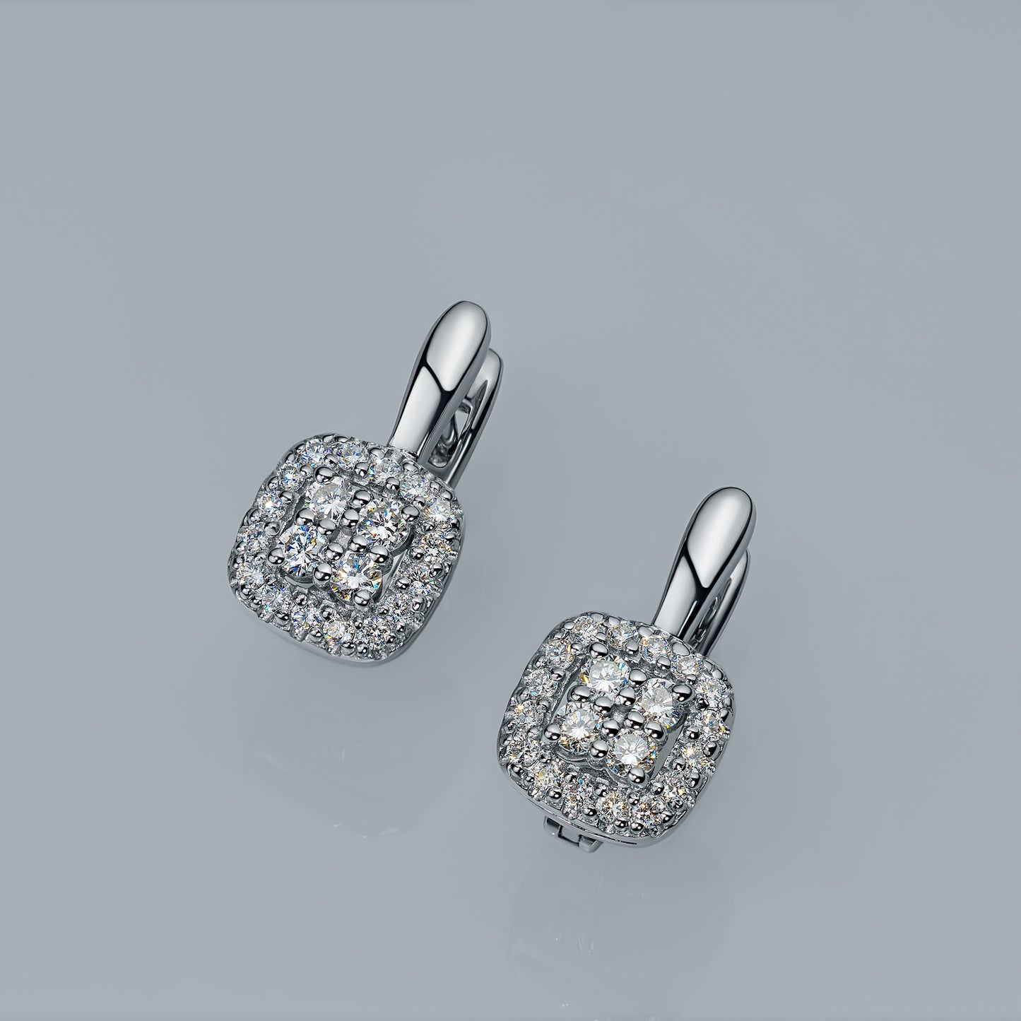 Sterling Silver Earrings with Lab-Created Diamonds 0.490 CT.TW