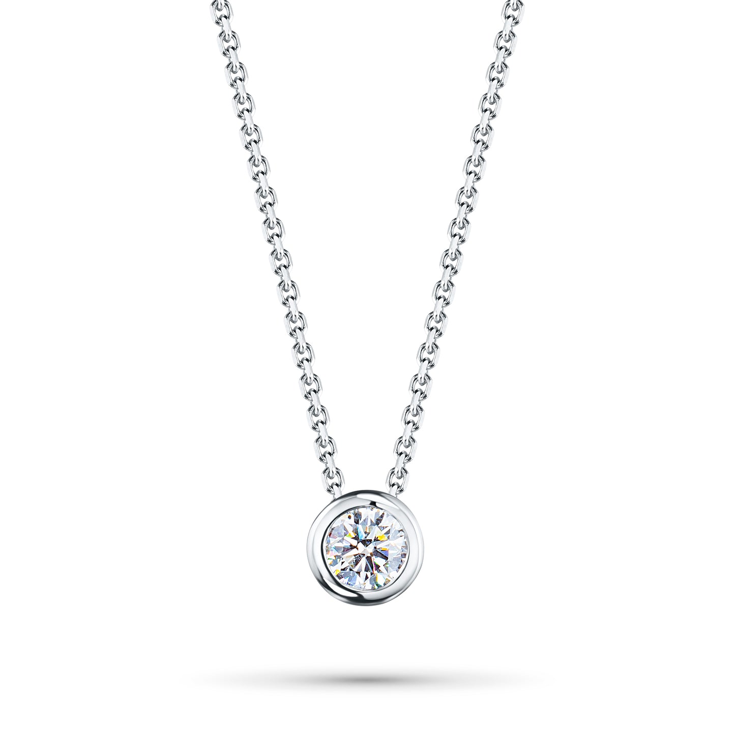 Sterling Silver Necklace with Sapphire 0.450 CT.TW