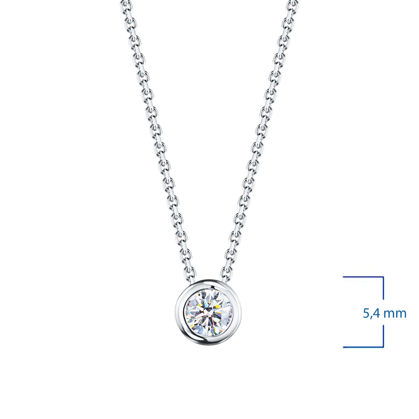 Sterling Silver Necklace with Sapphire 0.450 CT.TW