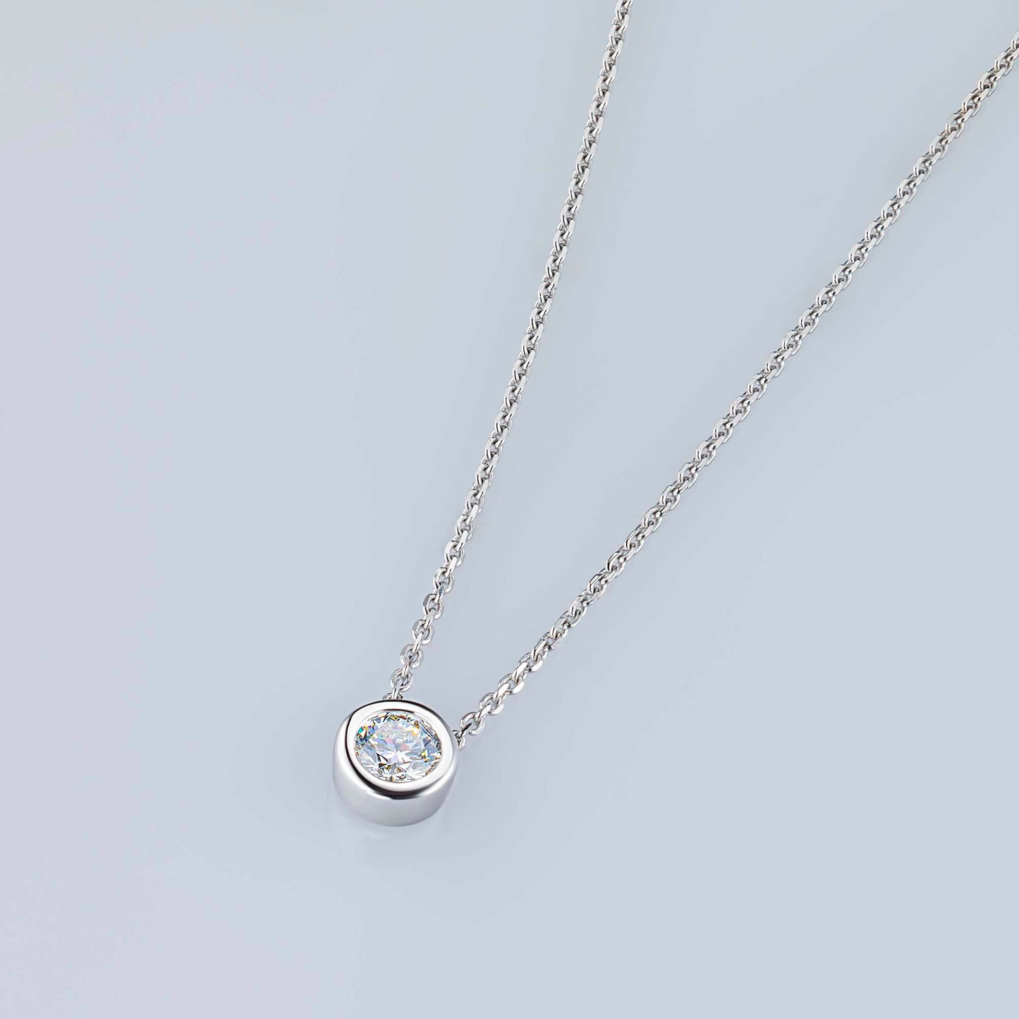 Sterling Silver Necklace with Sapphire 0.450 CT.TW