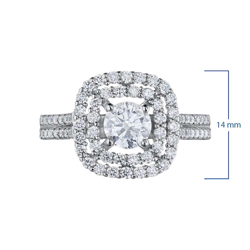 14K White Gold Without Nickel Ring with Lab-Created Diamonds 1.230 CT.TW
