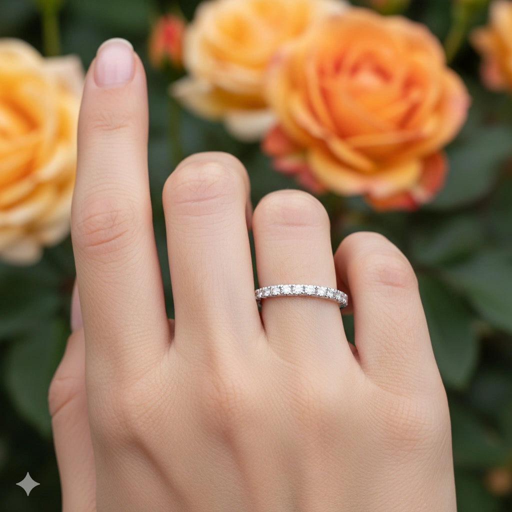 14K Yellow Gold Ring with Lab-Created Diamonds