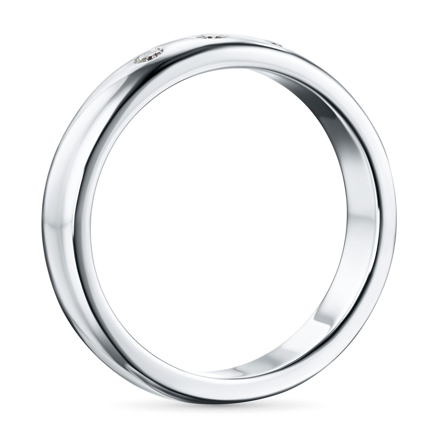 14K White Gold Ring with Natural Diamonds