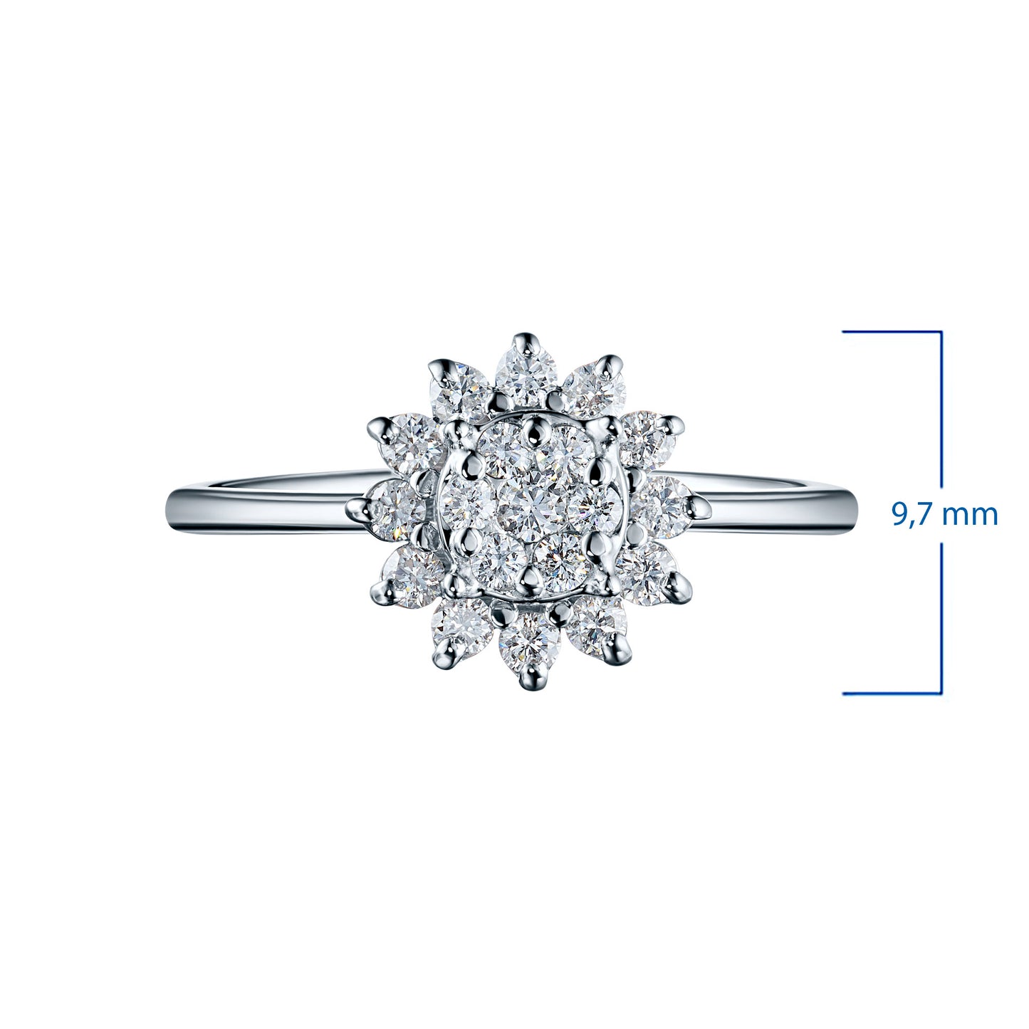14K White Gold Ring with Lab-Created Diamonds 0.390 CT.TW