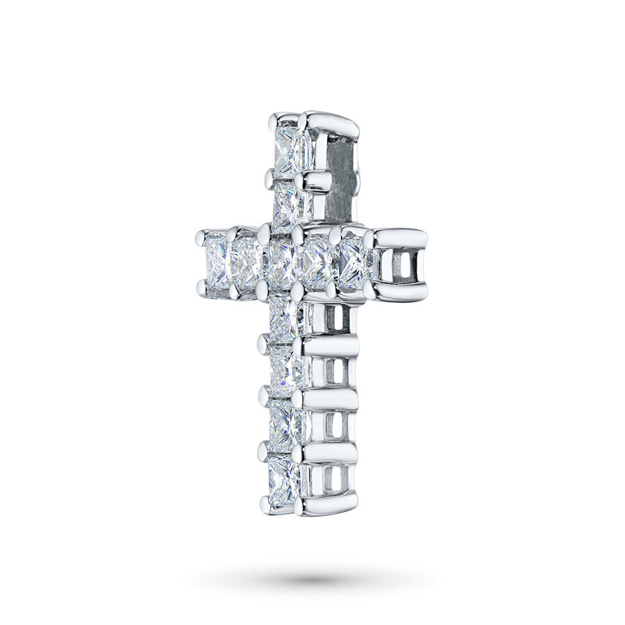 14K White Gold Pendant with Emerald 0.930 CT.TW