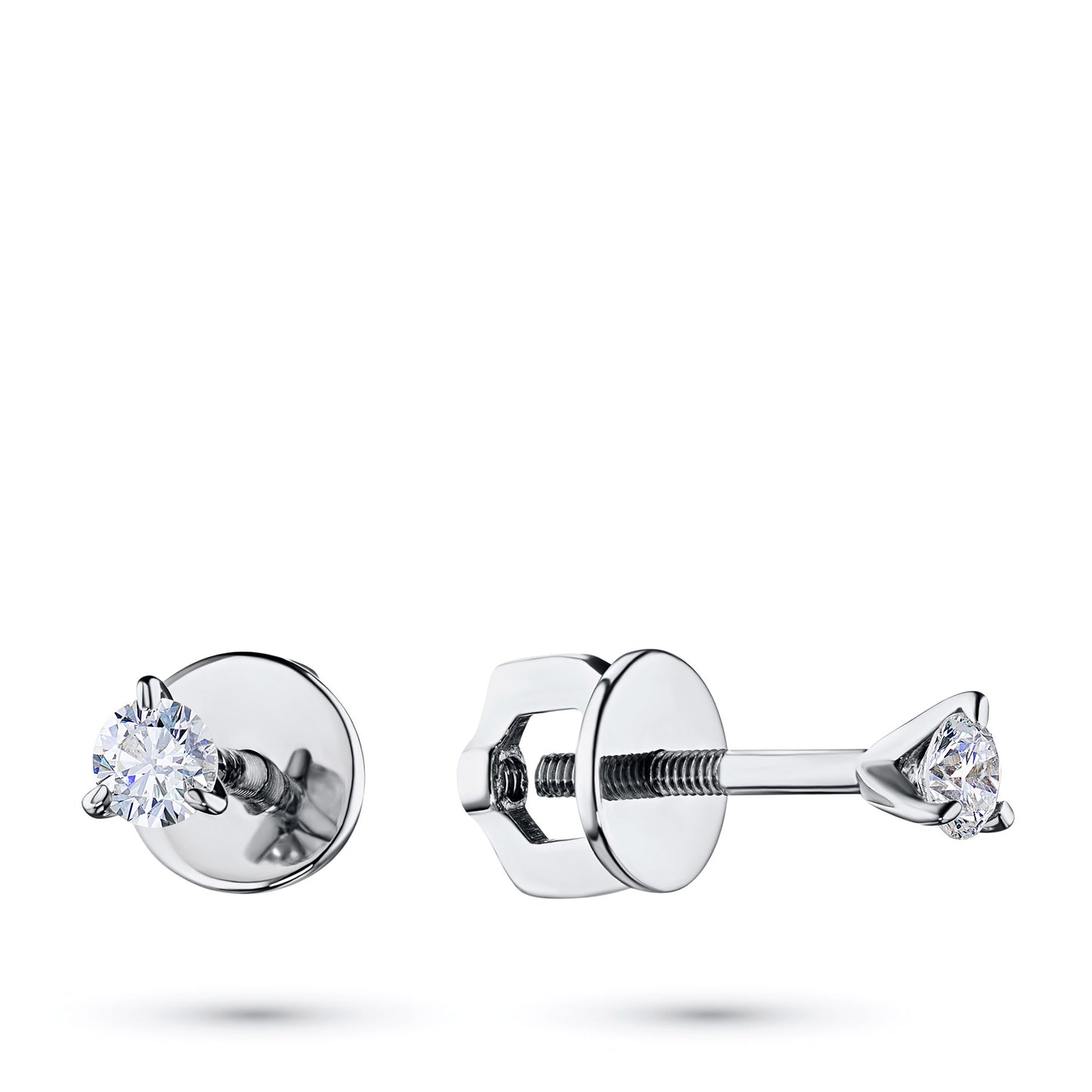 14K White Gold Earring Studs with Lab-Created Diamonds 0.690 CT.TW
