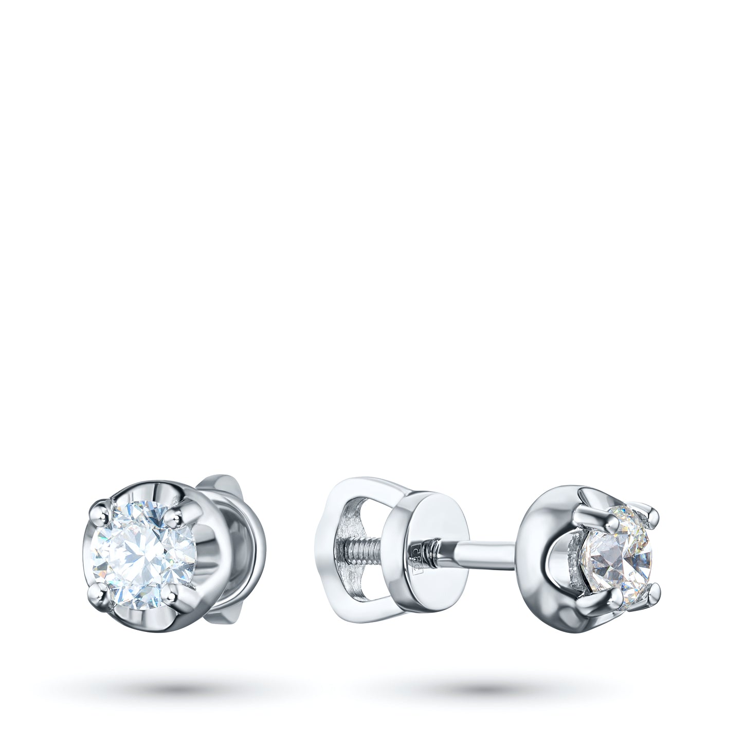 Sterling Silver Earring Studs with Lab-Created Diamonds 0.550 CT.TW