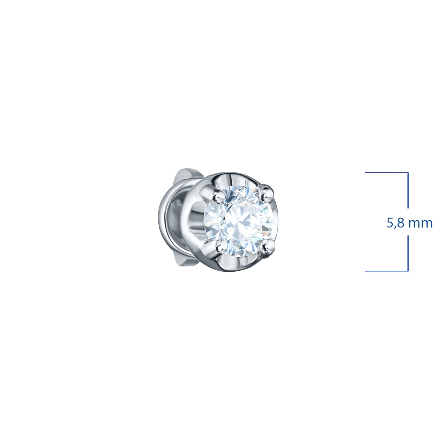 Sterling Silver Earring Studs with Lab-Created Diamonds 0.550 CT.TW