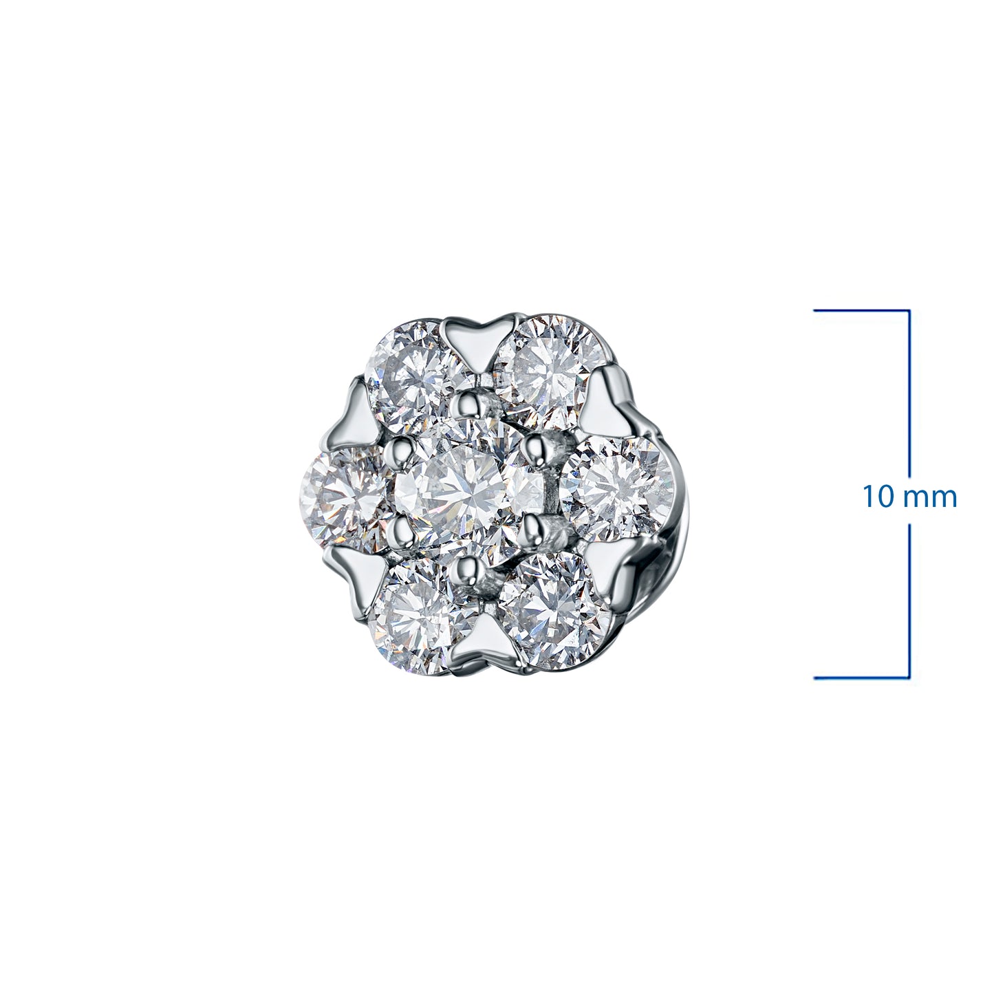 14K White Gold Earring Studs with Lab-Created Diamonds 1.980 CT.TW