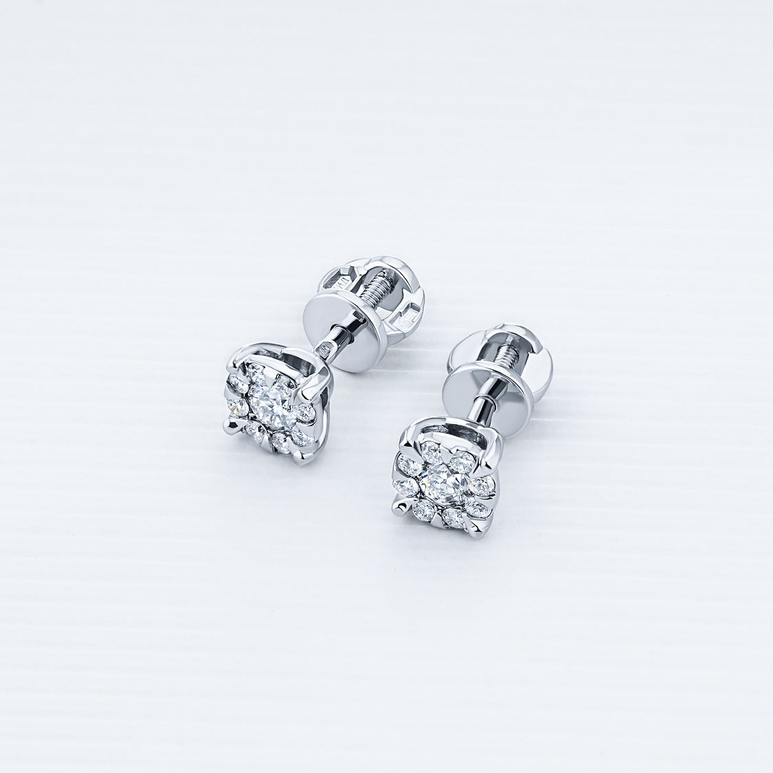 14K White Gold Earring Studs with Lab-Created Diamonds 0.360 CT.TW