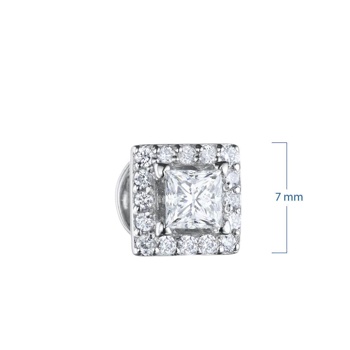 14K White Gold Earring Studs with Ruby grace and Lab-Created Diamonds 0.560 CT.TW
