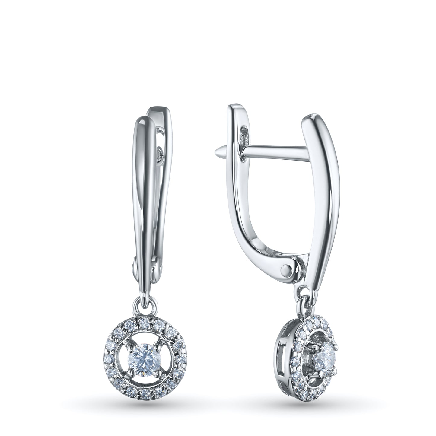 Sterling Silver Earrings with Lab-Created Diamonds 0.360 CT.TW