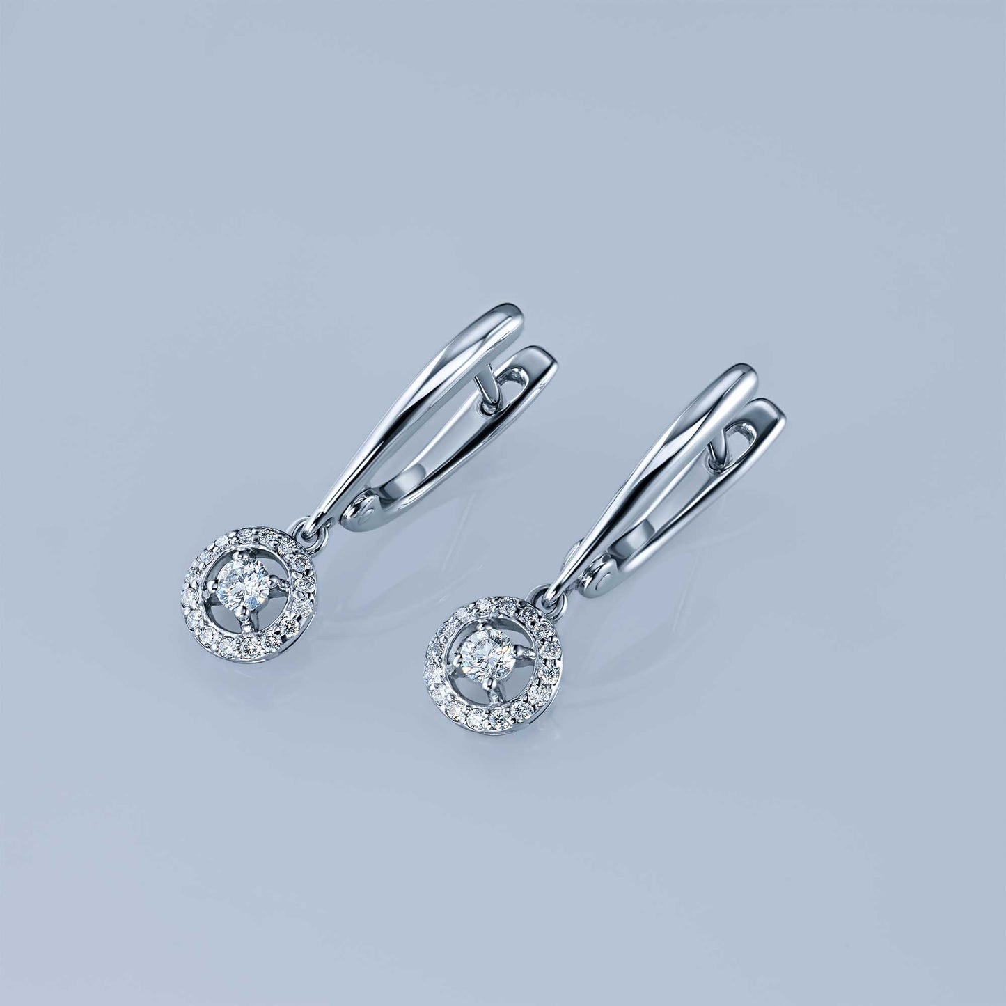 Sterling Silver Earrings with Lab-Created Diamonds 0.360 CT.TW