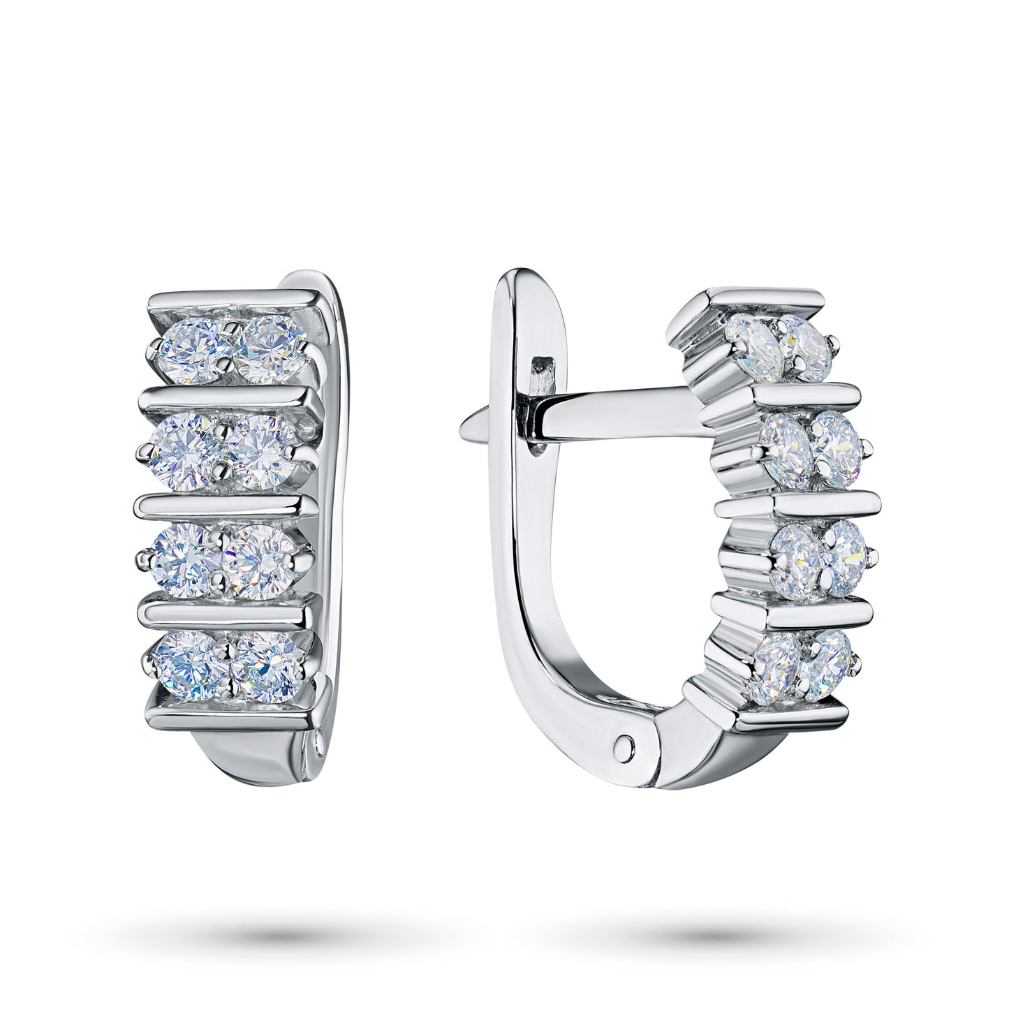 14K White Gold Earrings with Lab-Created Diamonds 0.710 CT.TW