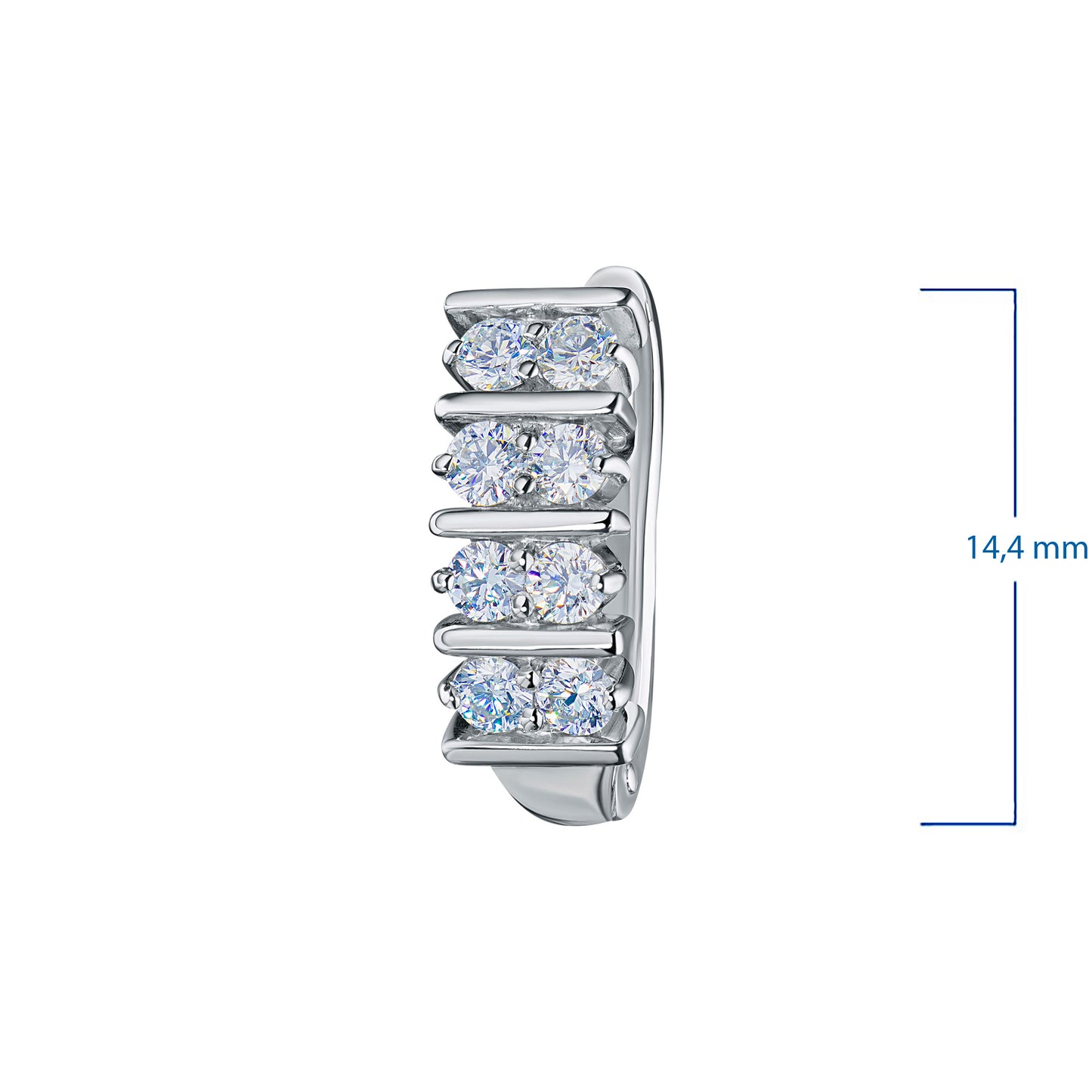 14K White Gold Earrings with Lab-Created Diamonds 0.710 CT.TW