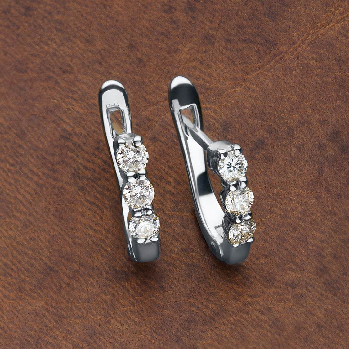 14K White Gold Earrings with Lab-Created Diamonds 0.360 CT.TW