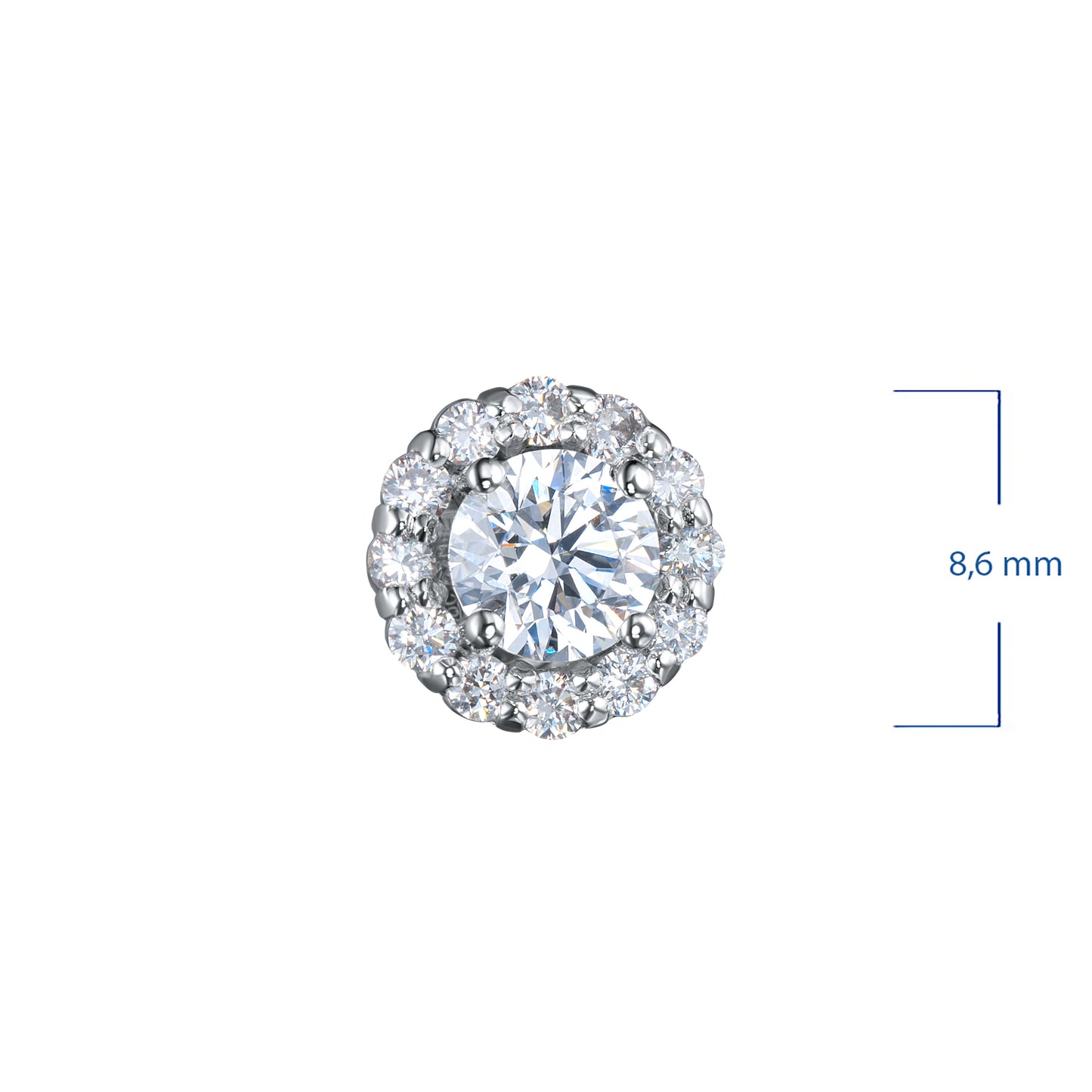 14K White Gold Earring Studs with Lab-Created Diamonds 1.560 CT.TW