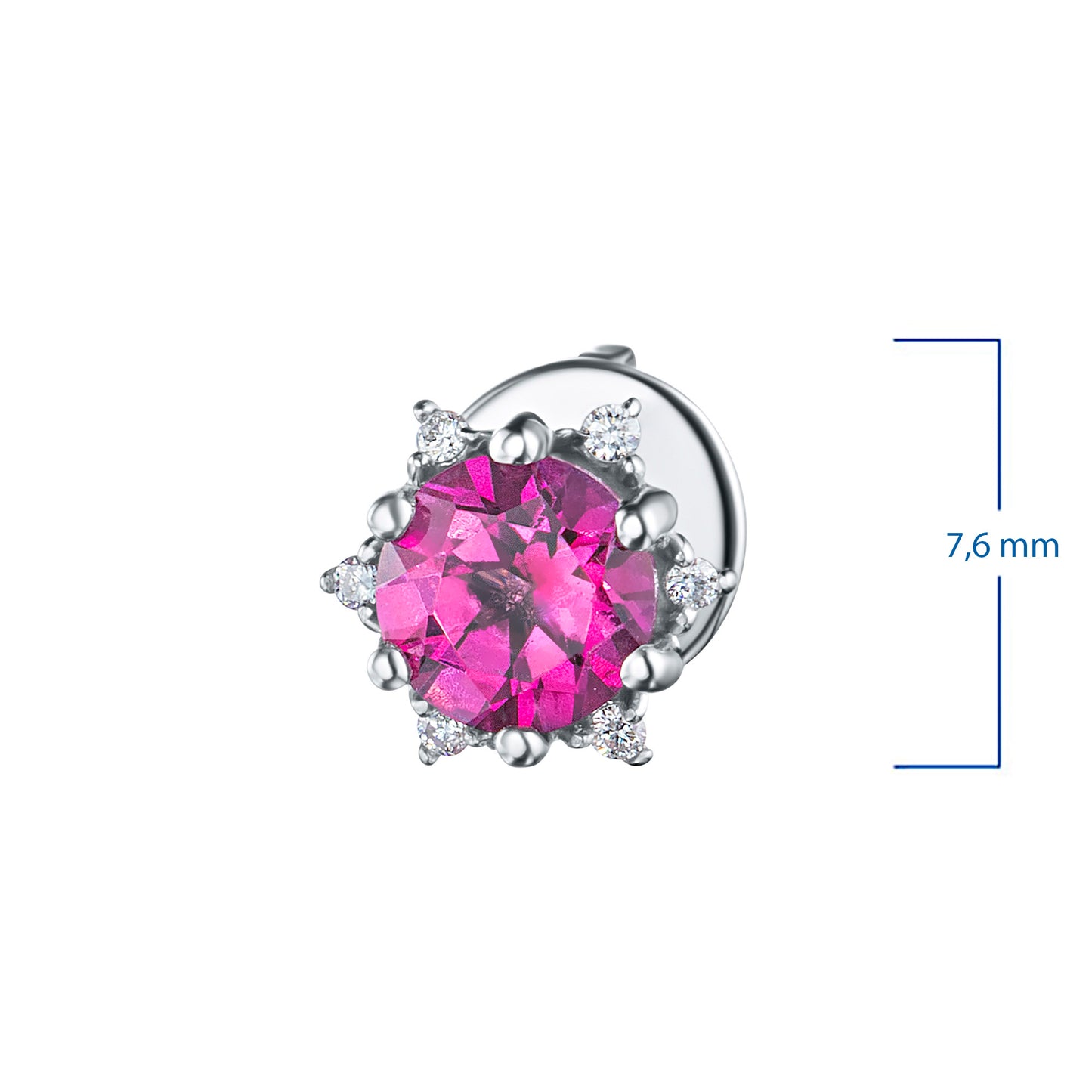 14K White Gold Earring Studs with Topaz and Lab-Created Diamonds 1.160 CT.TW