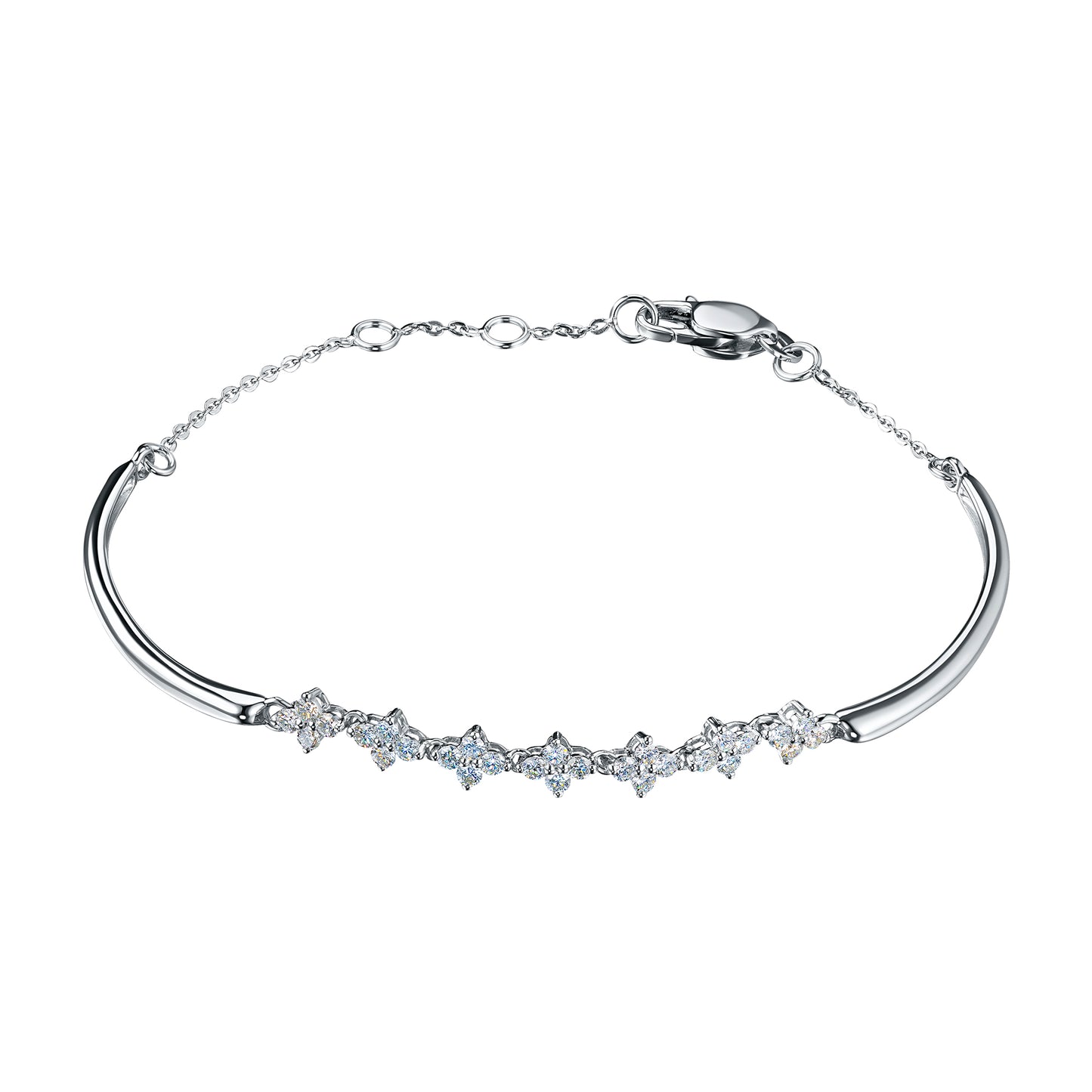 14K White Gold Without Nickel Bracelet with Lab-Created Diamonds 0.550 CT.TW