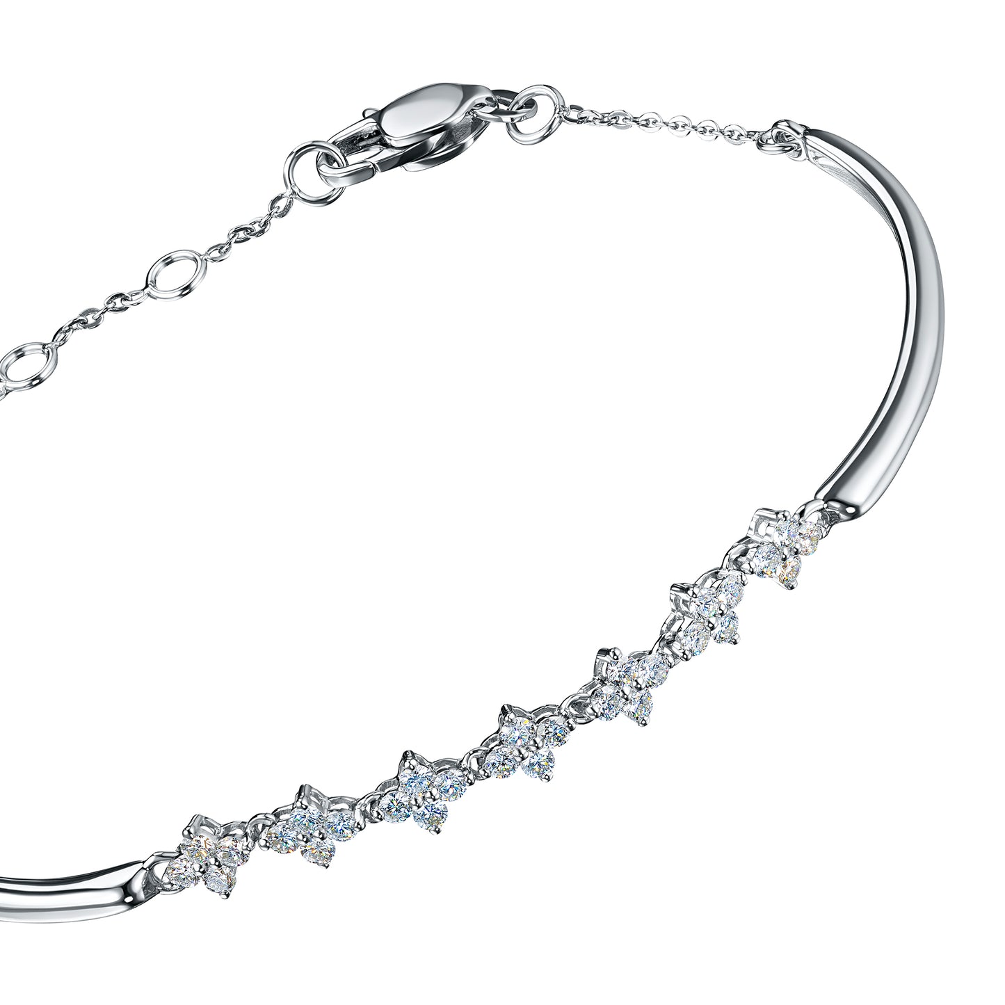 14K White Gold Without Nickel Bracelet with Lab-Created Diamonds 0.550 CT.TW