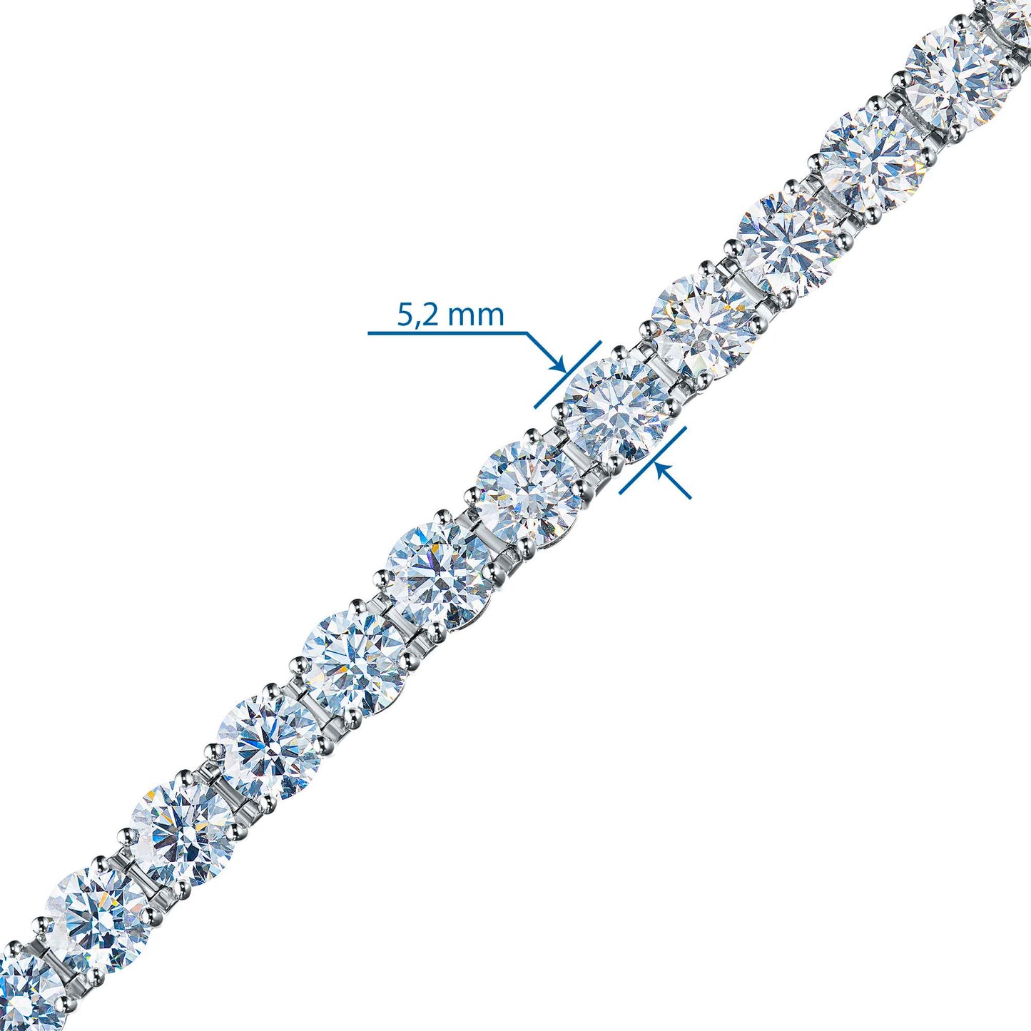 14K White Gold Bracelet with Lab-Created Diamonds 15.260 CT.TW