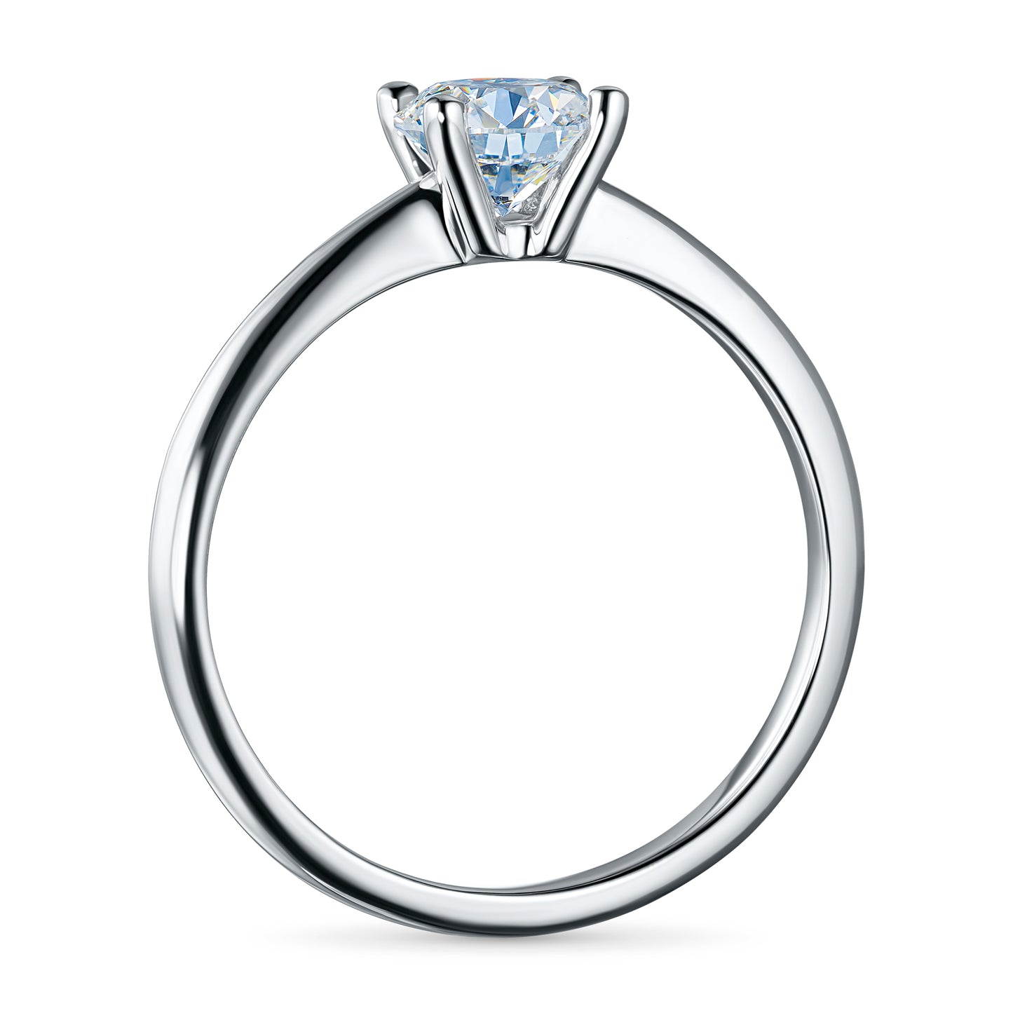 14K White Gold Ring with Lab-Created Diamonds