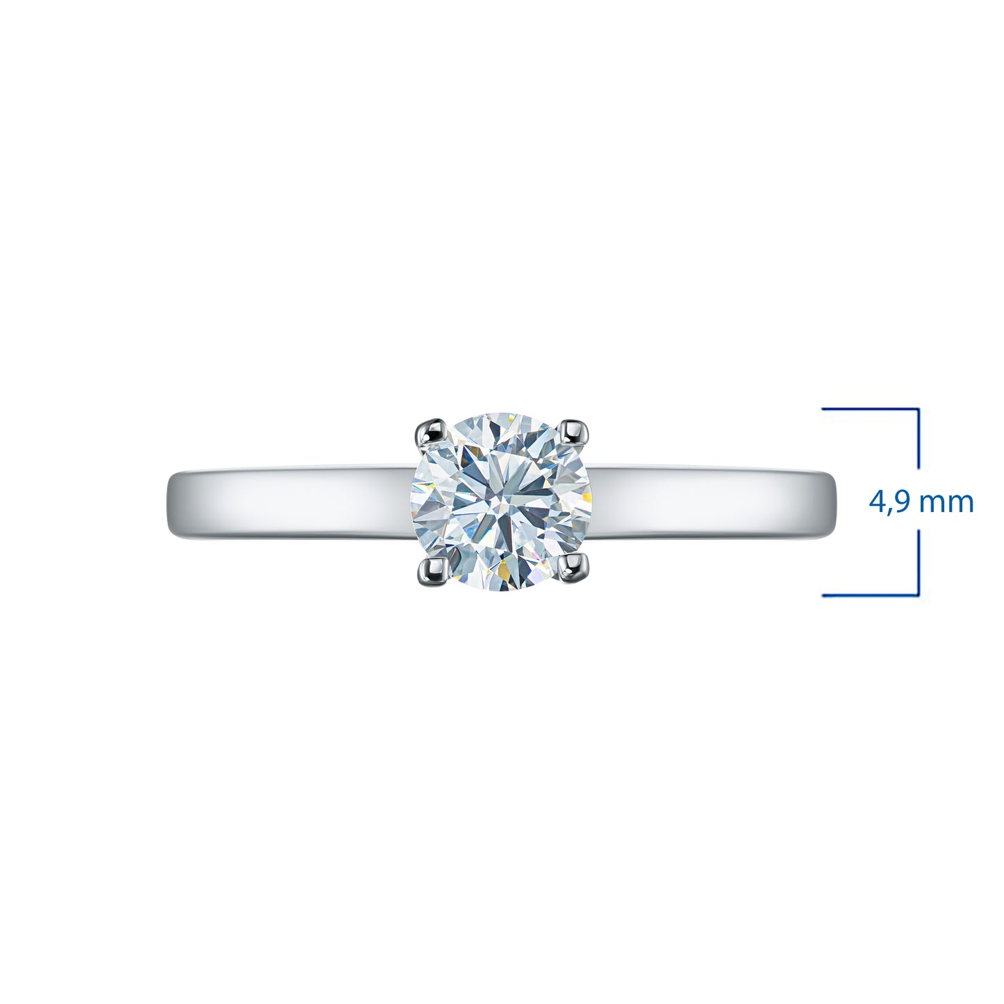 14K White Gold Without Nickel Ring with Lab-Created Diamonds 0.750 CT.TW