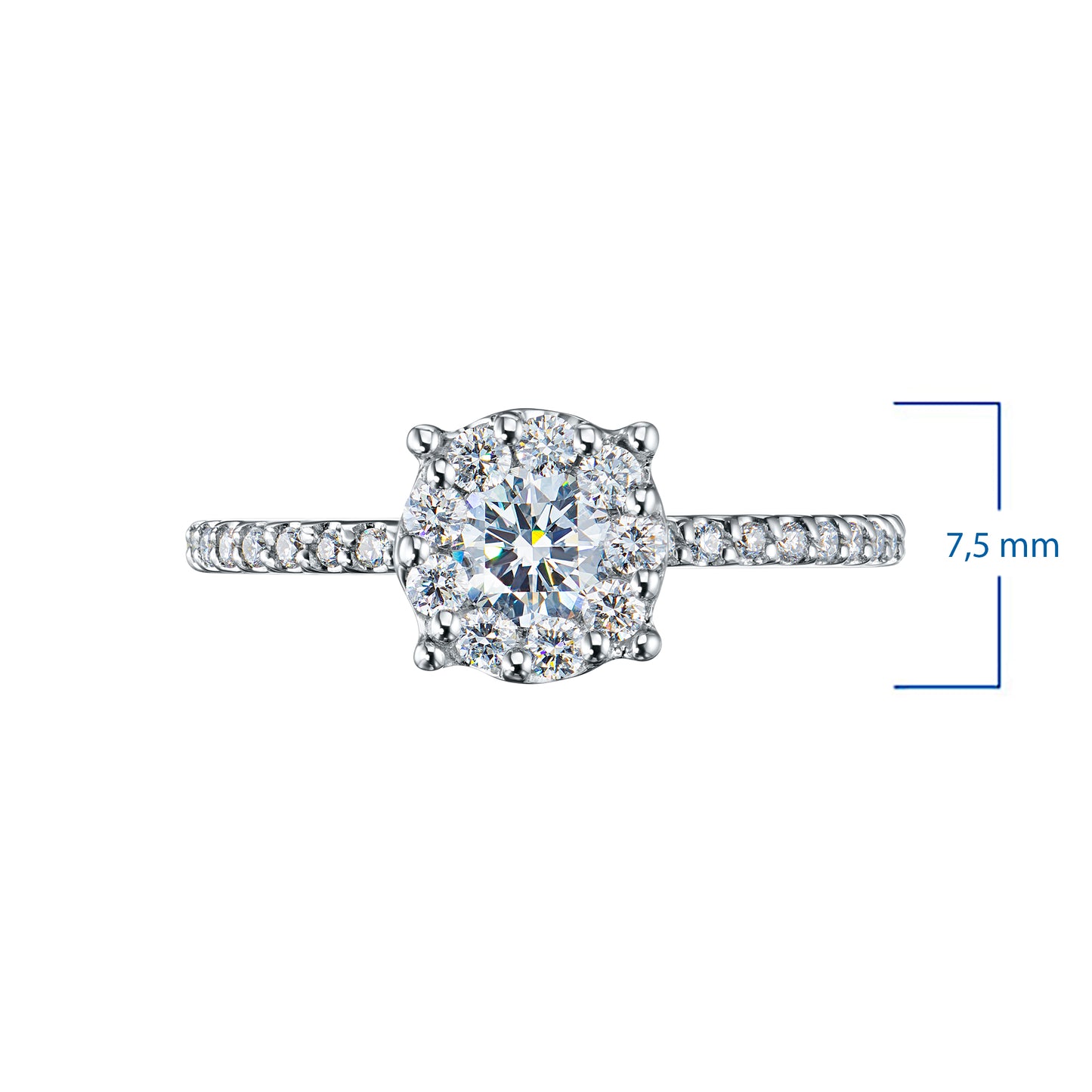 14K White Gold Ring with Lab-Created Diamonds 0.730 CT.TW