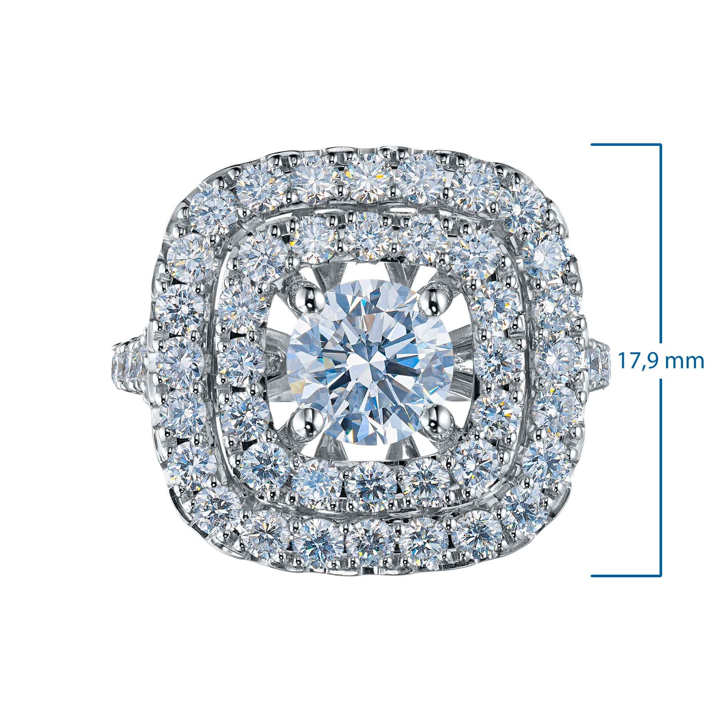 14K White Gold Ring with Lab-Created Diamonds 3.550 CT.TW