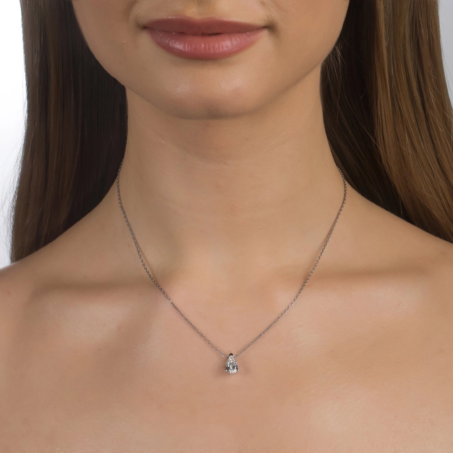 14K White Gold Pendant with Lab-Created Diamonds 1.120 CT.TW